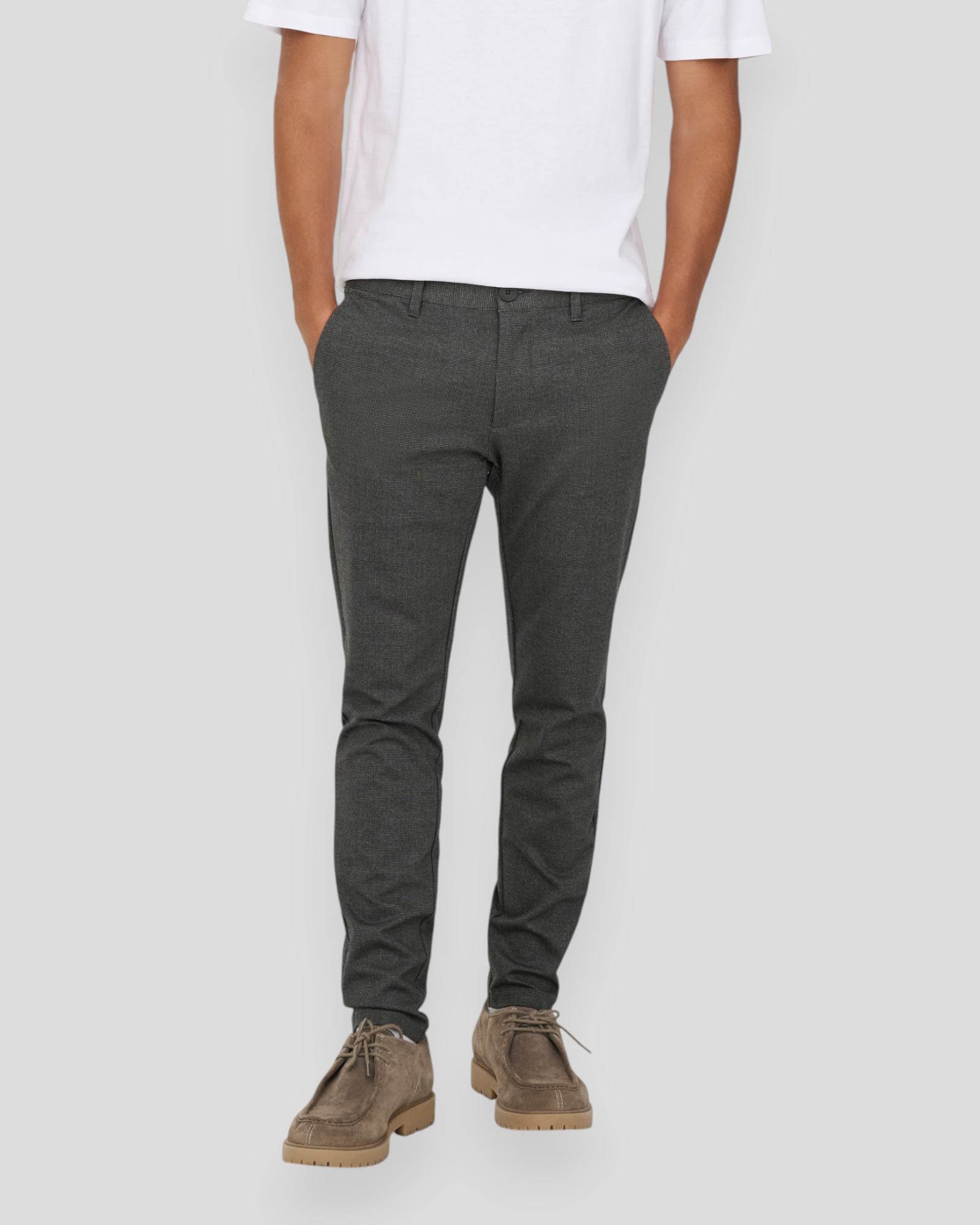 Mark Slim Check 020960 Pant - Jet Black