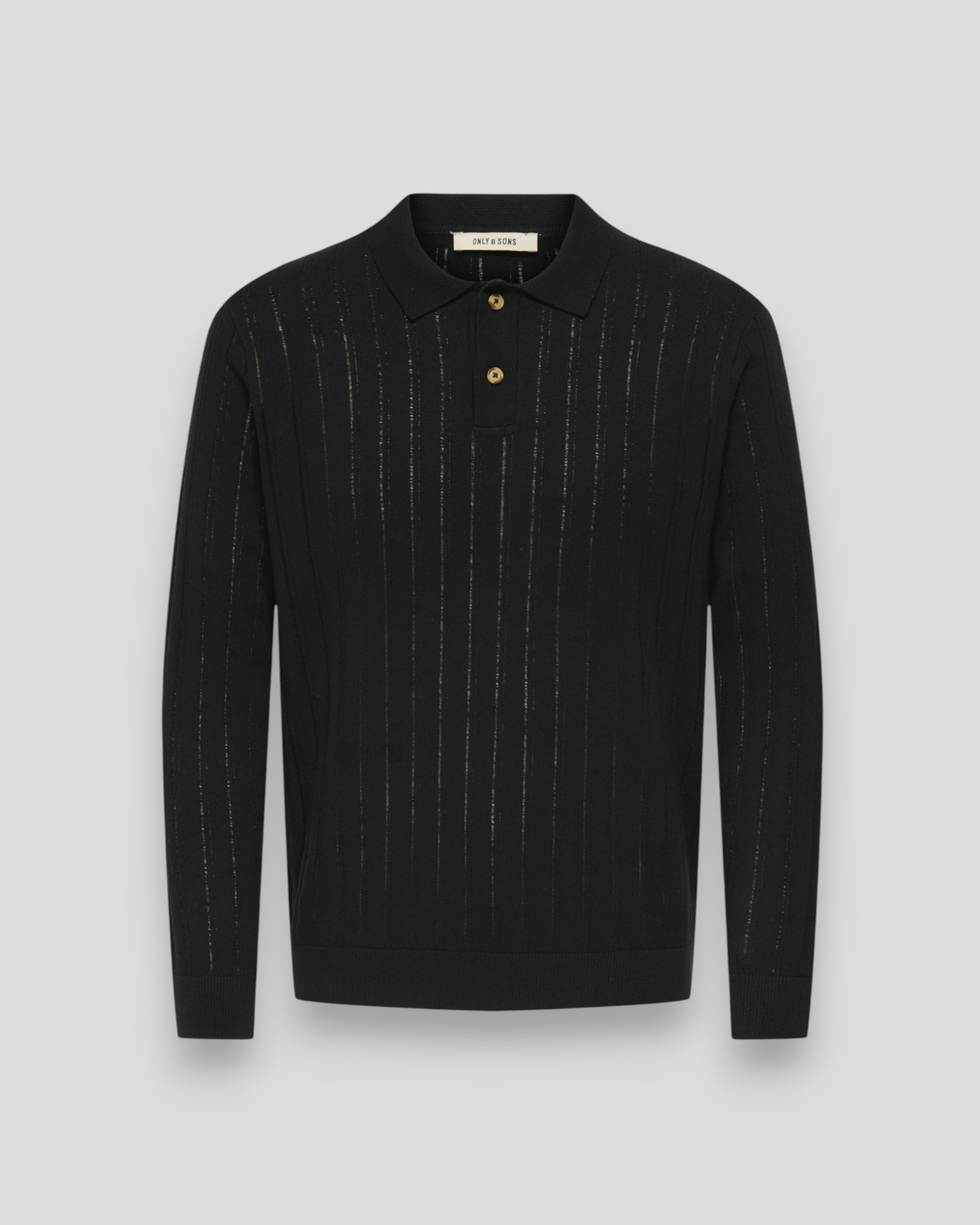 Kent Life Regular 12 LS Polo Knit - Black