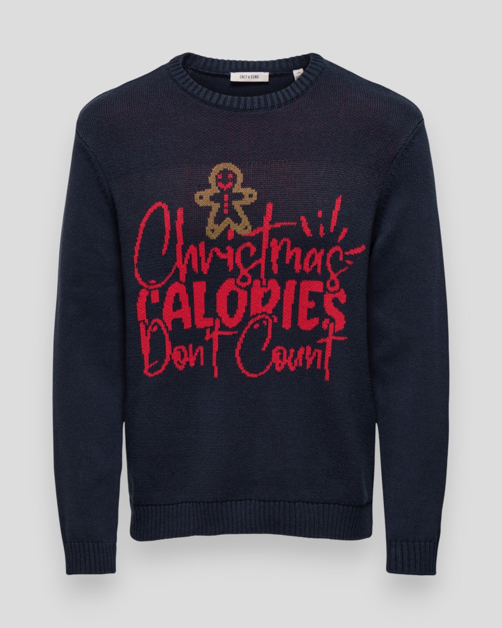 Xmax Regular Text Crew Knit - Dark Navy/Dont Count
