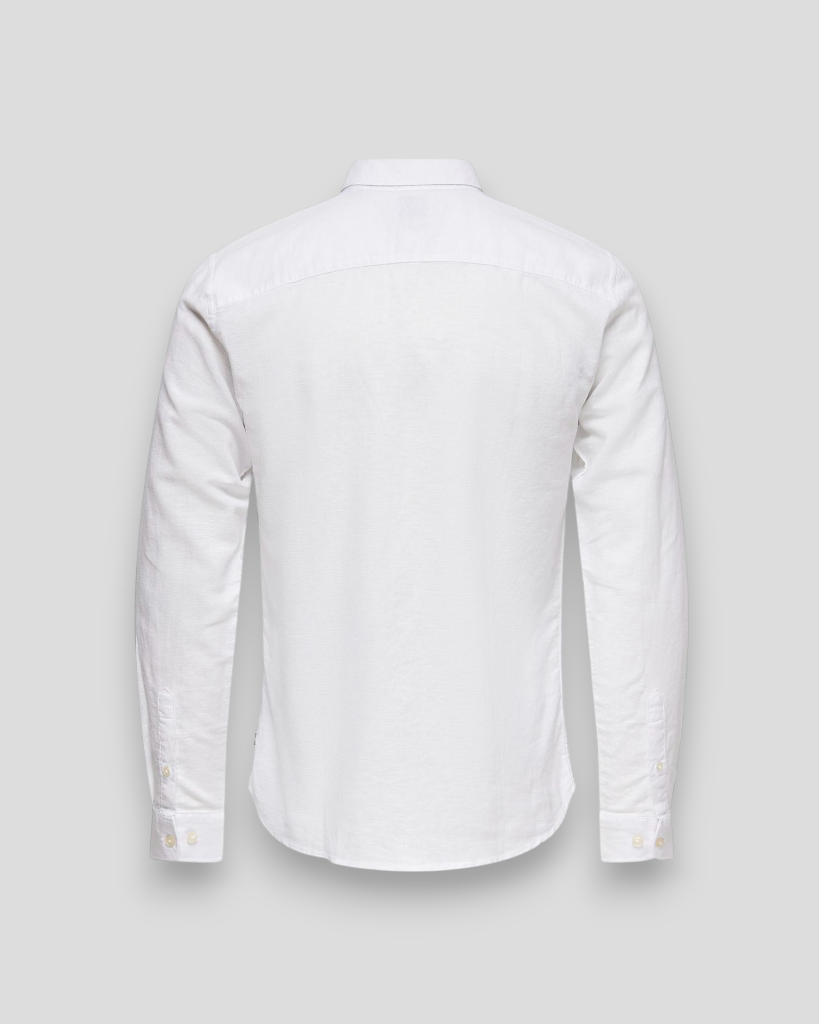 Caiden LS Solid Linen Shirt - White