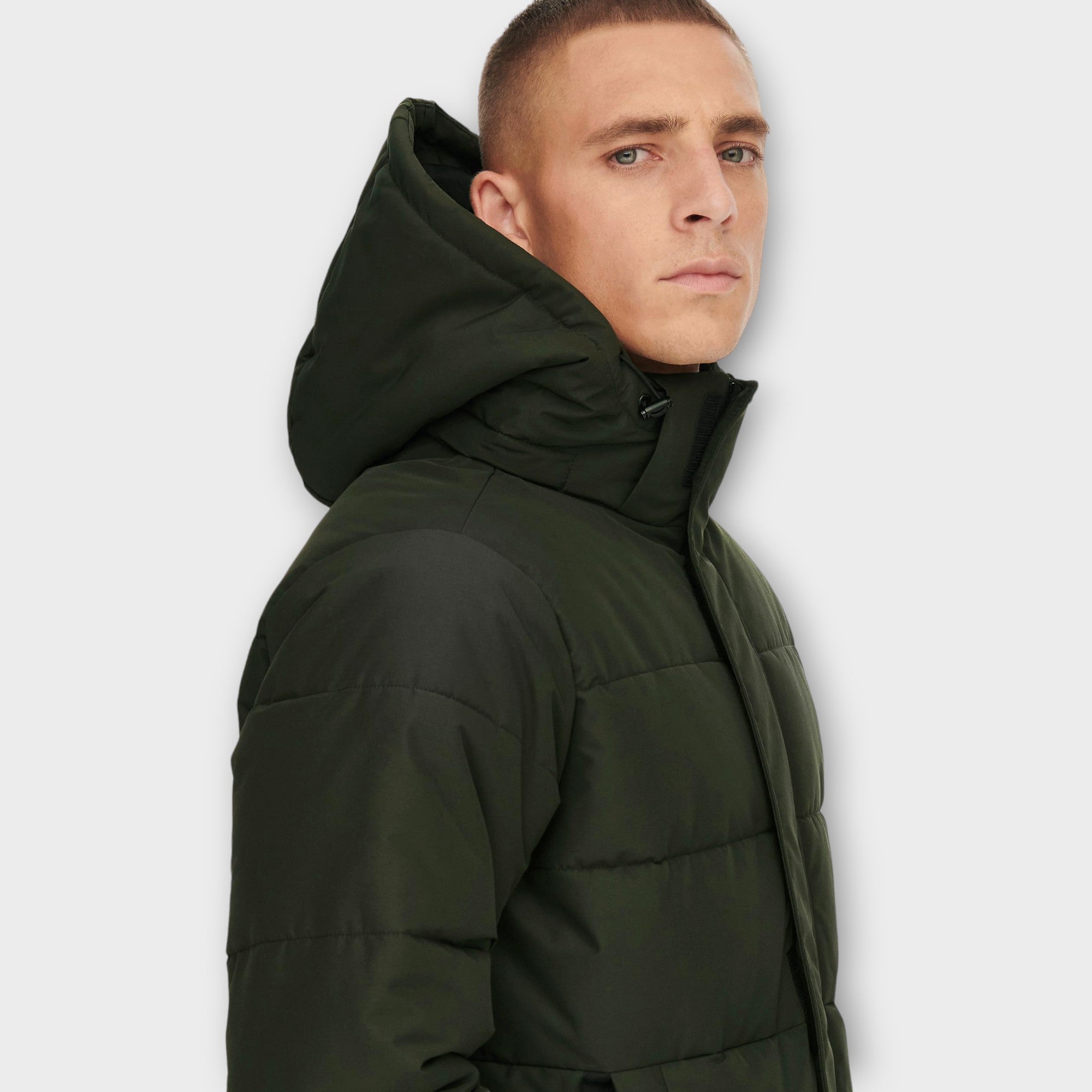 Carl Life Long Quilted Coat Noos Otw - Peat