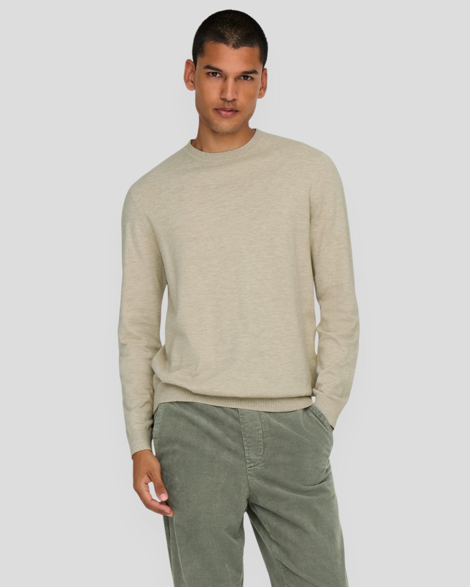 Loui Regular 12 Crew Knit - Oatmeal