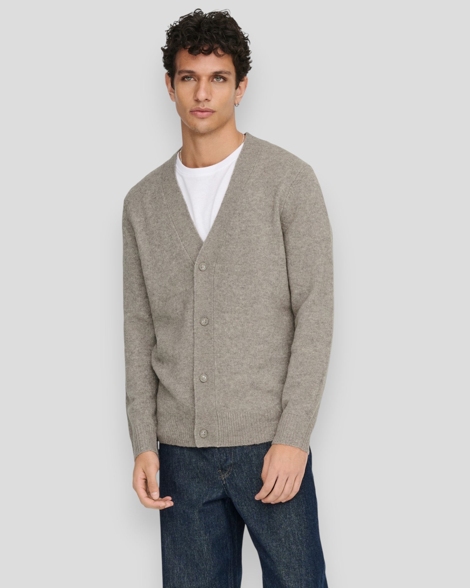Ray Regular LS Cardigan Knit - Walnut