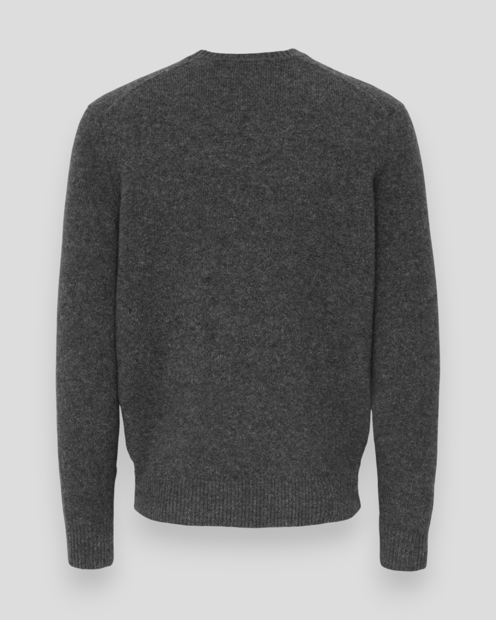 Ray Regular LS Crew Knit - Dark Grey Melange