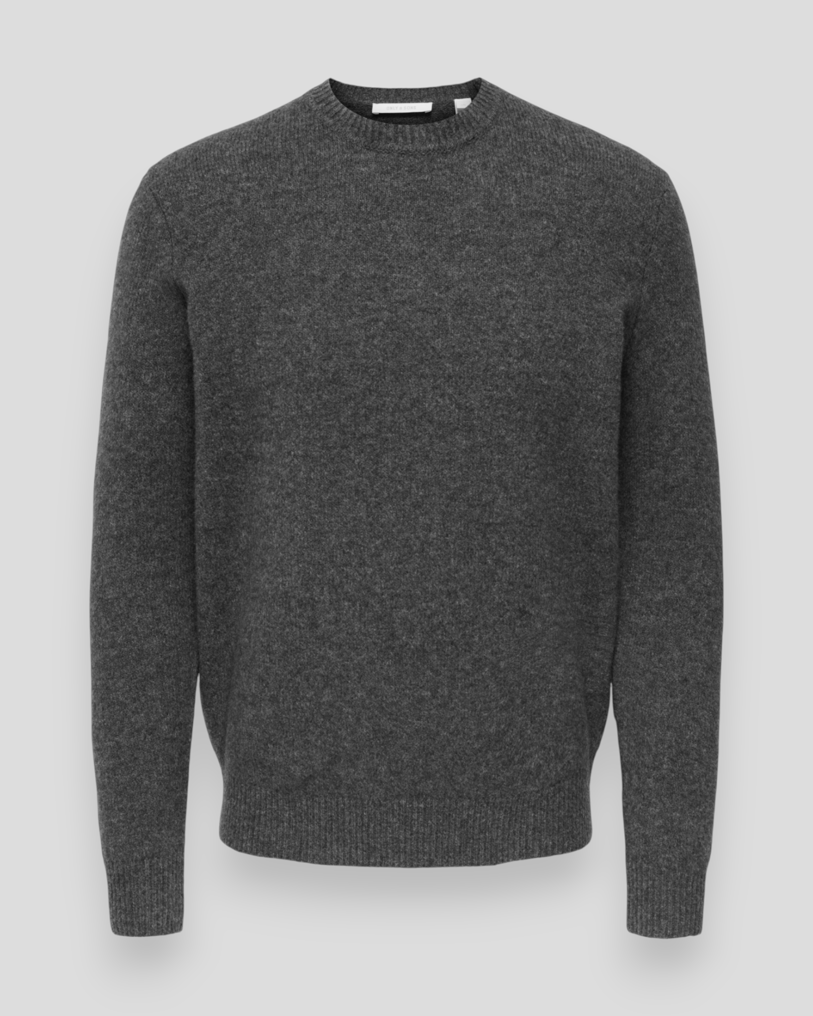 Ray Regular LS Crew Knit - Dark Grey Melange