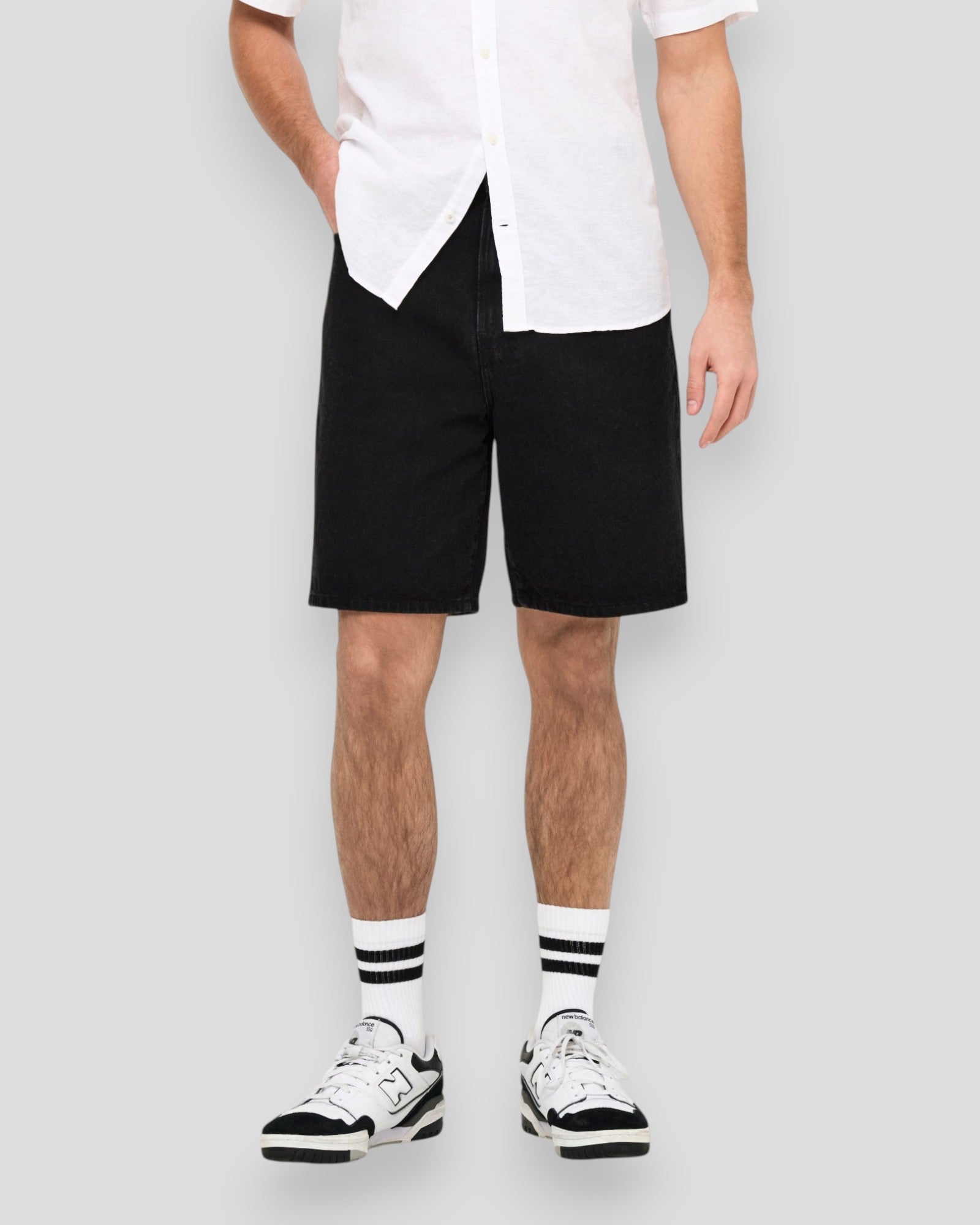 Fade Black 9087 TAI Denim Shorts - Black Denim