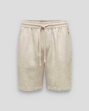 Tel Viscose Linen Shorts - Oatmeal