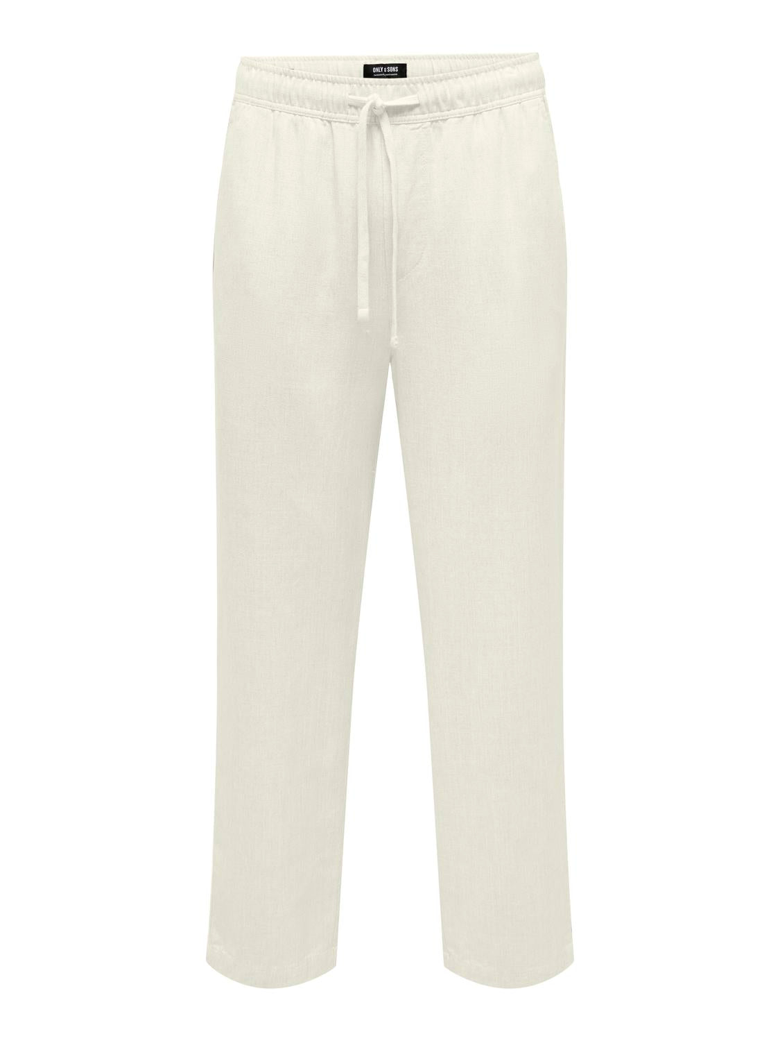 Sinus Loose Linen Pants - White