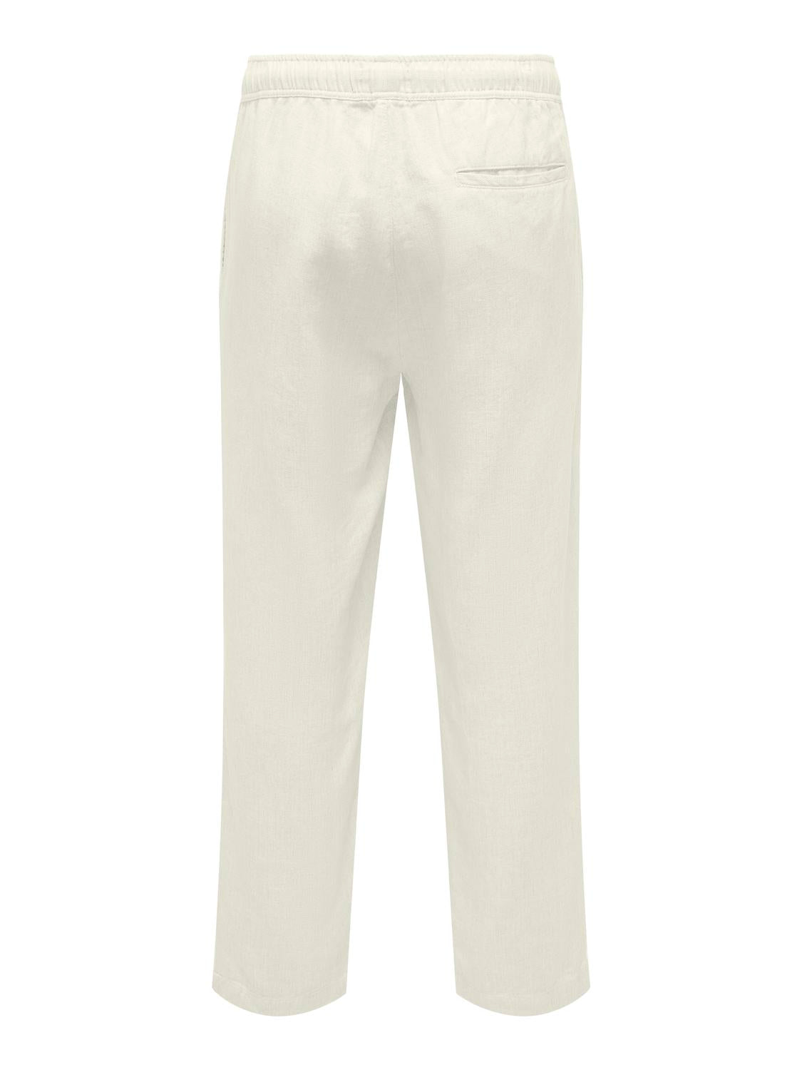 Sinus Loose Linen Pants - White