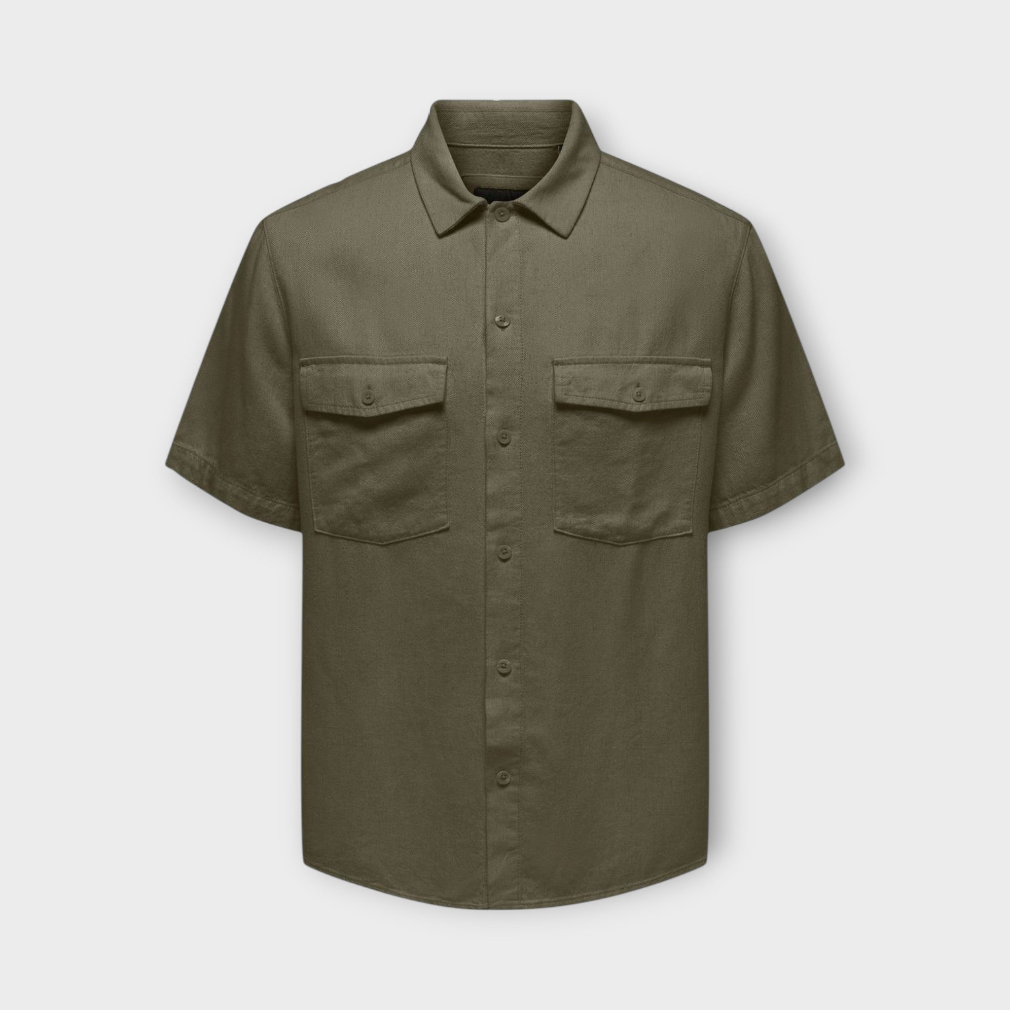 Kari SS Shirt Linen - Olive Night