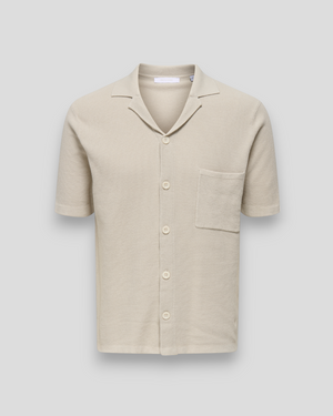 Tony Regular SS Waffle Shirt Knit - Moonstruck