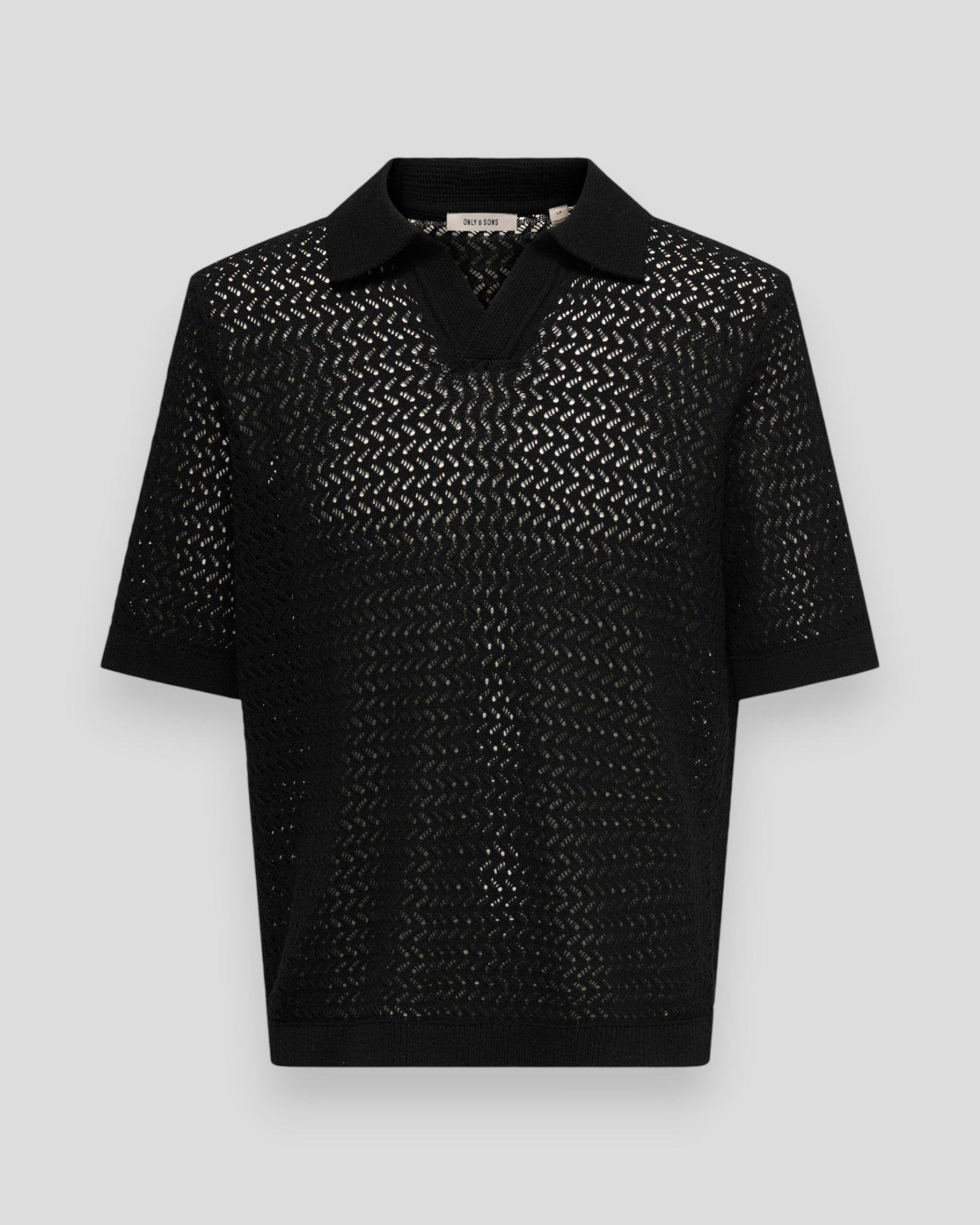 Nyle 5 SS Split Polo Knit - Black
