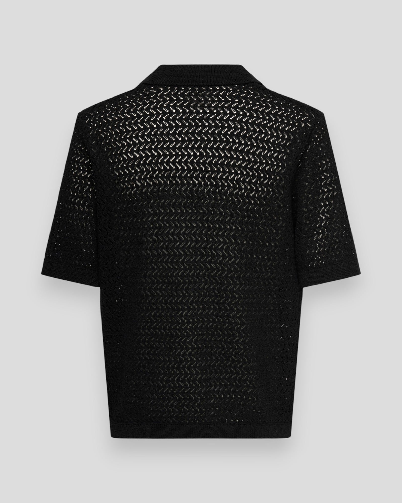 Nyle 5 SS Split Polo Knit - Black