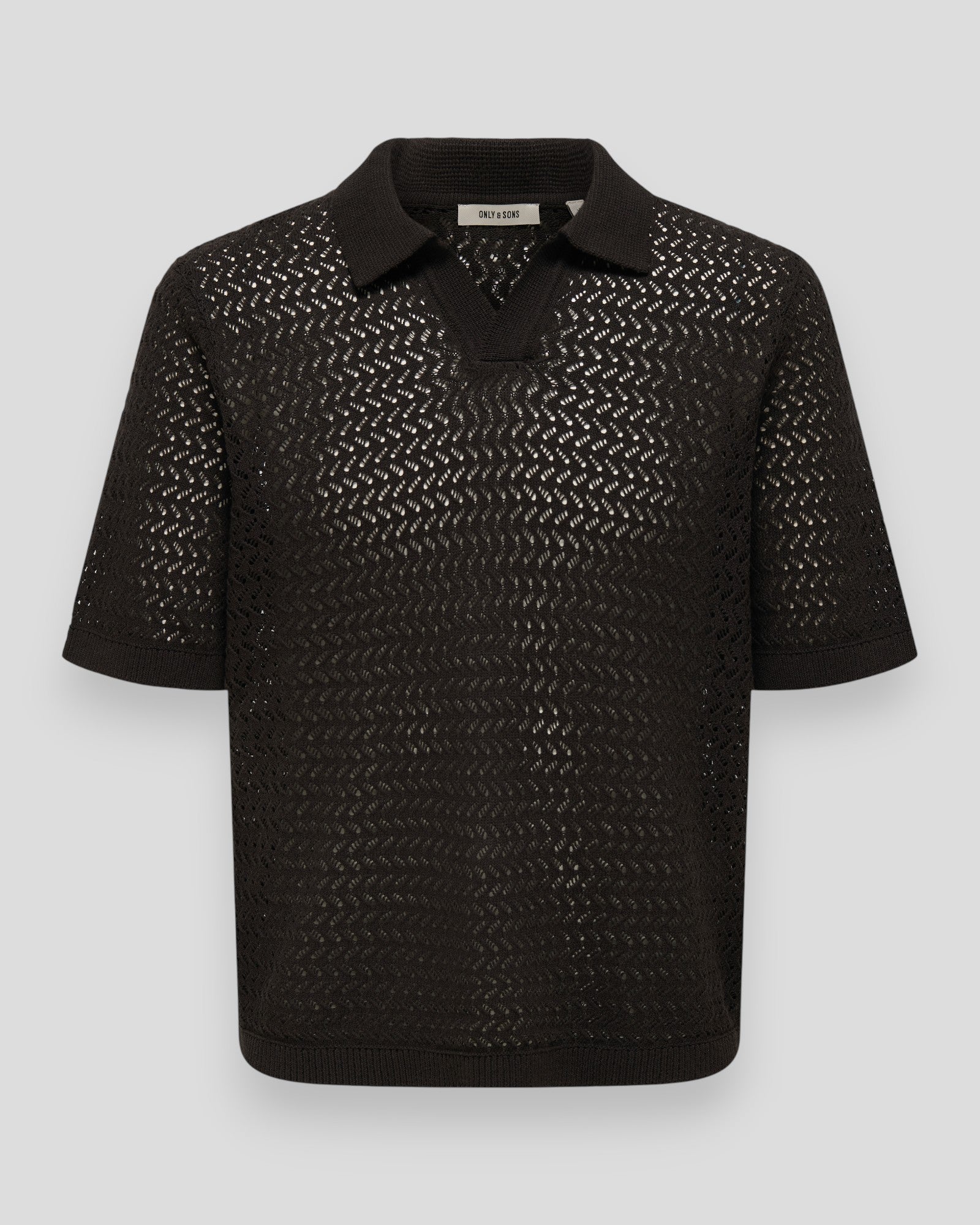 Nyle 5 SS Split Polo Knit - Coffee Bean