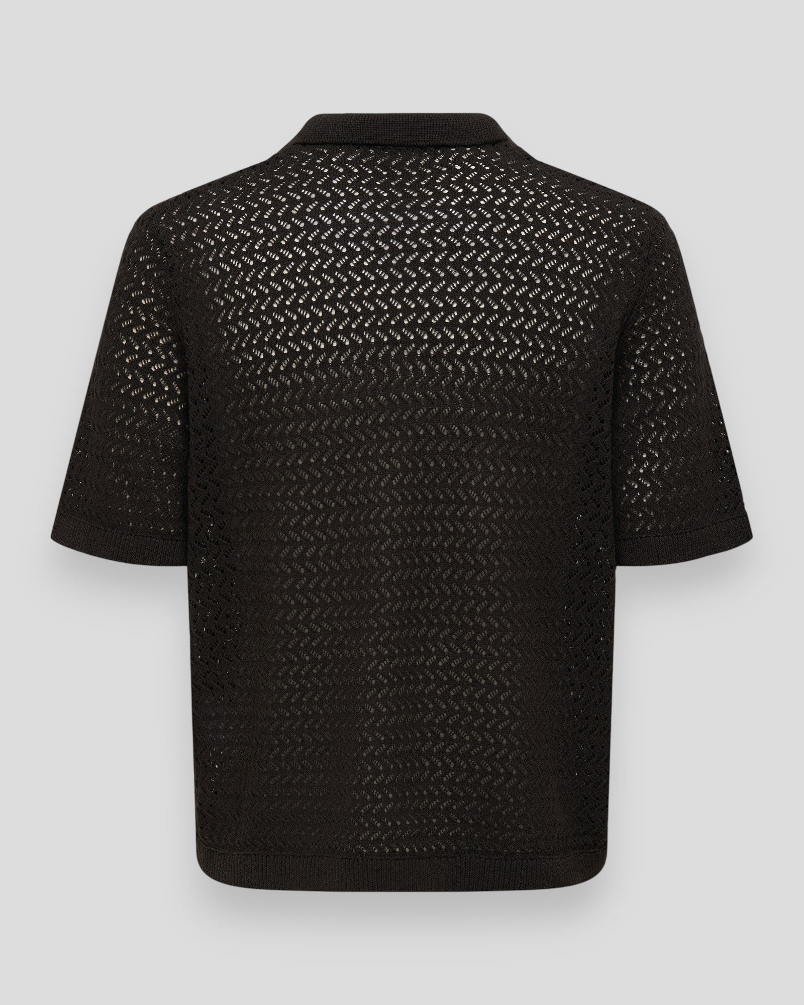 Nyle 5 SS Split Polo Knit - Coffee Bean