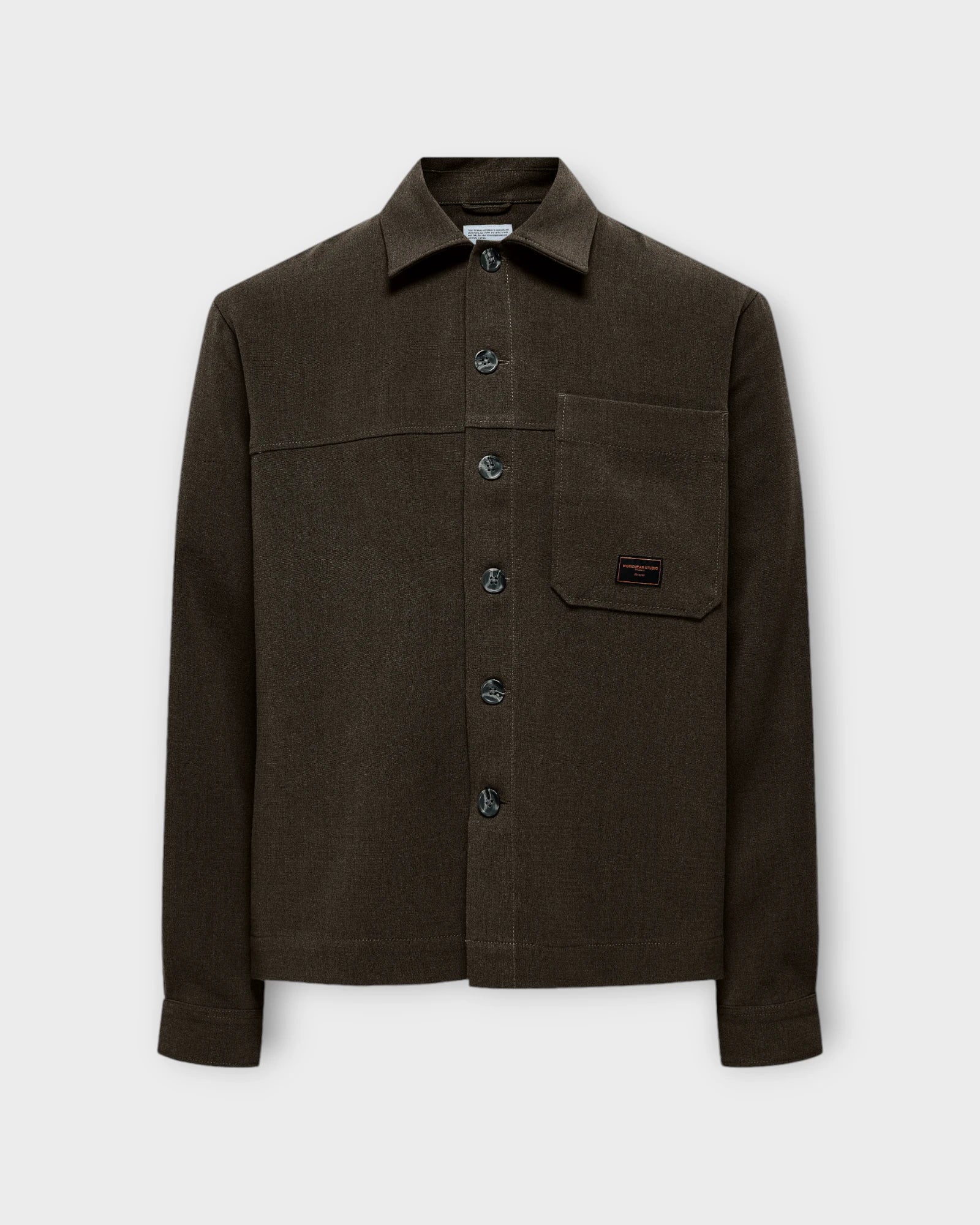 Marlon Comfort Stretch Overshirt Major Brown/Melange - Loose Fit Only & Sons Herre Overshirt. Her set forfra.