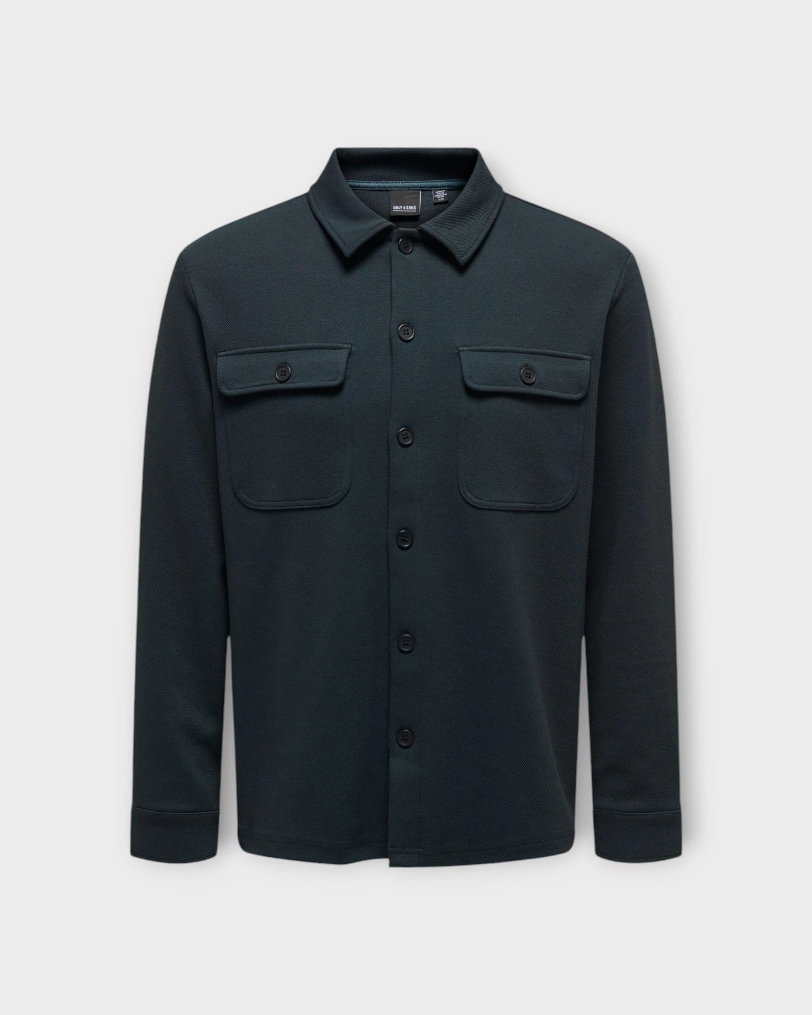 Newkodyl Overshirt Sweat Dark Navy. Mørkeblå Only & Sons Overshirt til mænd. Her set forfra.