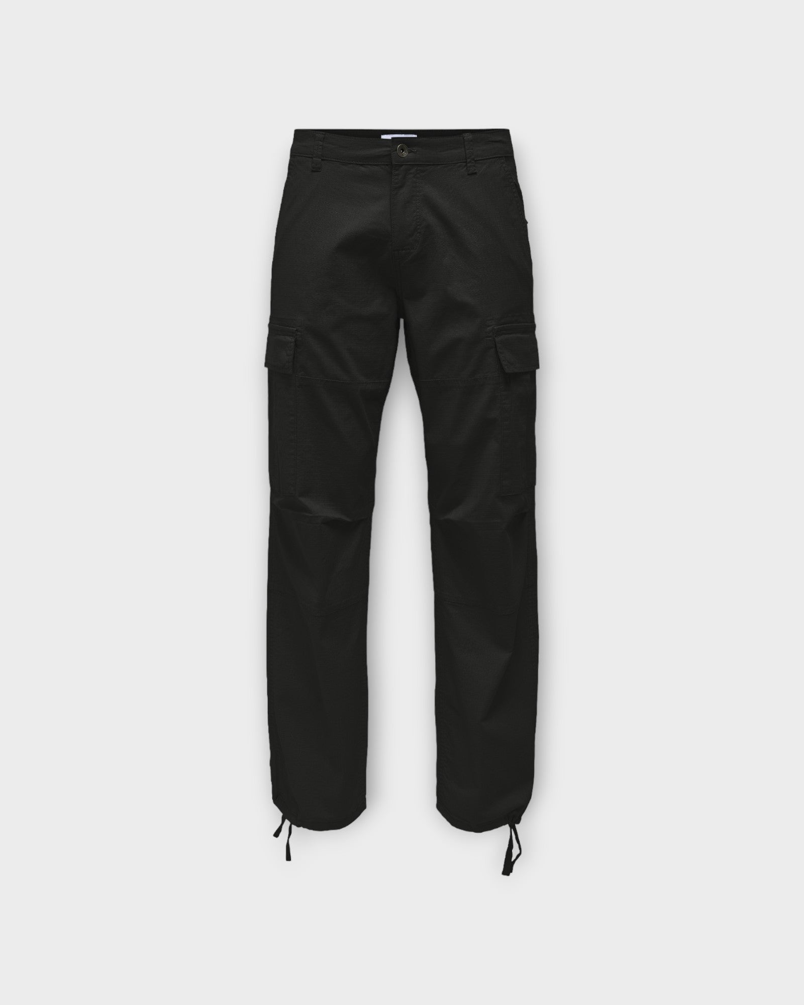 Ray Life Ribstop Cargo Black - Sorte Only & Sons Loose Fit Cargobukser til Mænd. Her set forfra.