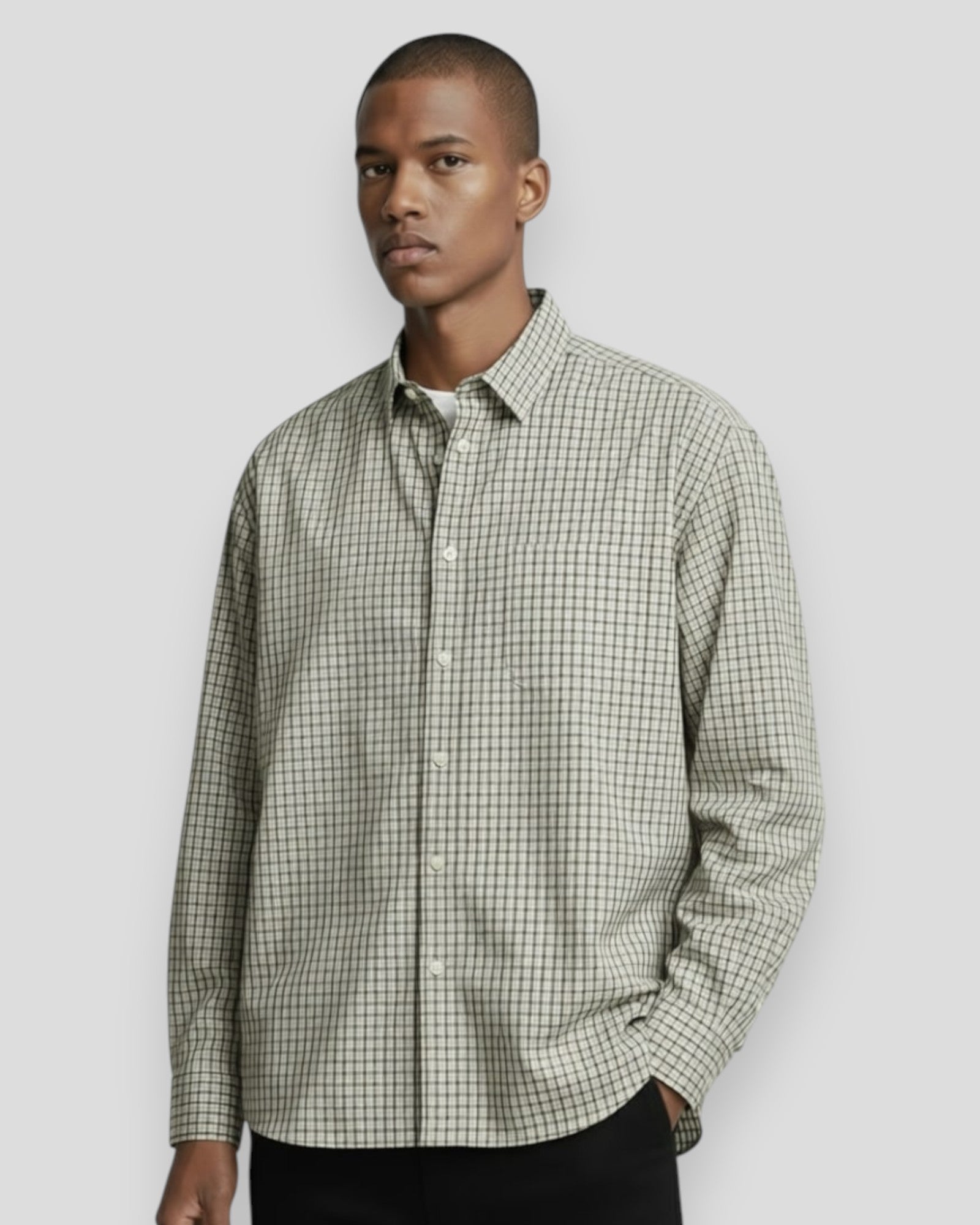 Vann Core Checked Poplin Shirt - Sand Check