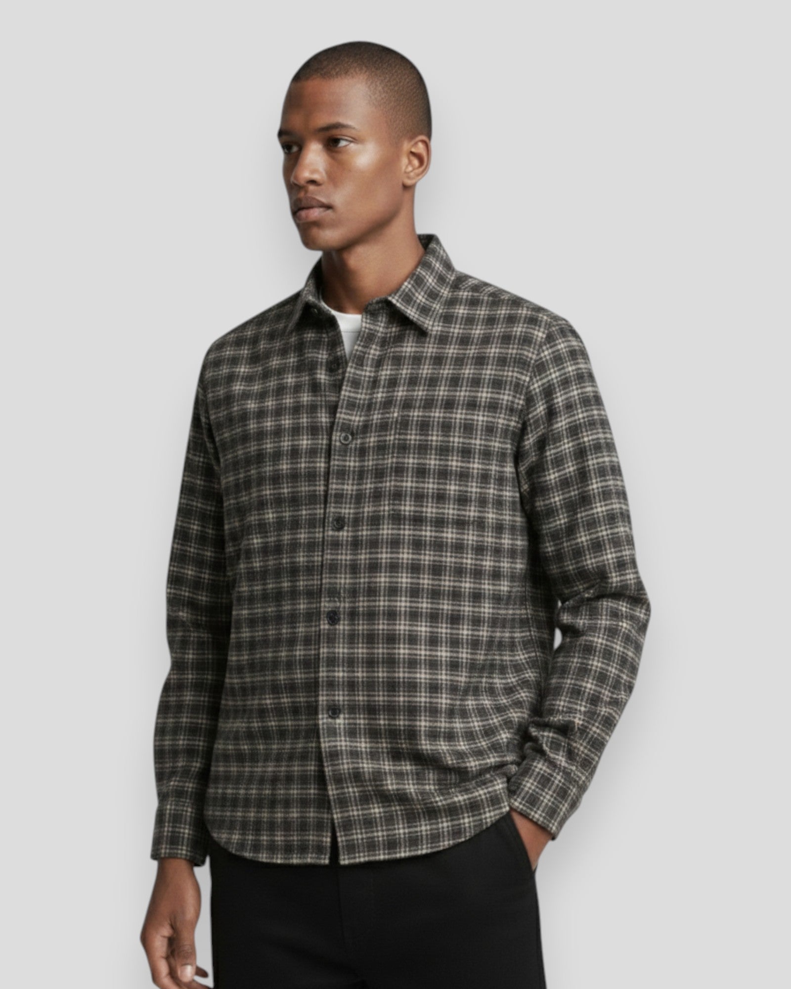 Lars Core Checked Flannel Shirt - Brown Check