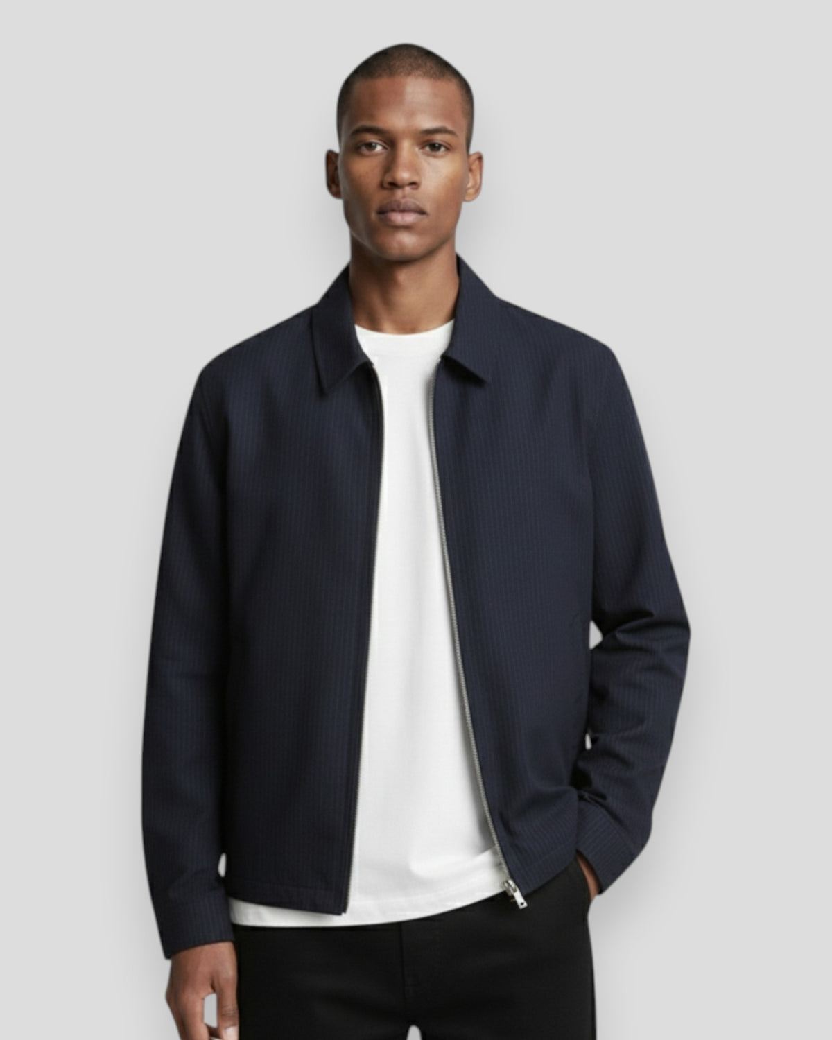 Bird Pinstripe Jacket - Navy
