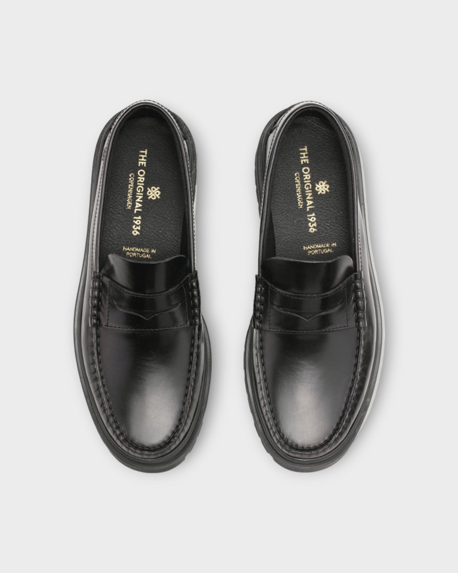 Austin Loafer Black Polido - Sorte Playboy Herre Læder Loafers. Her set oppefra.