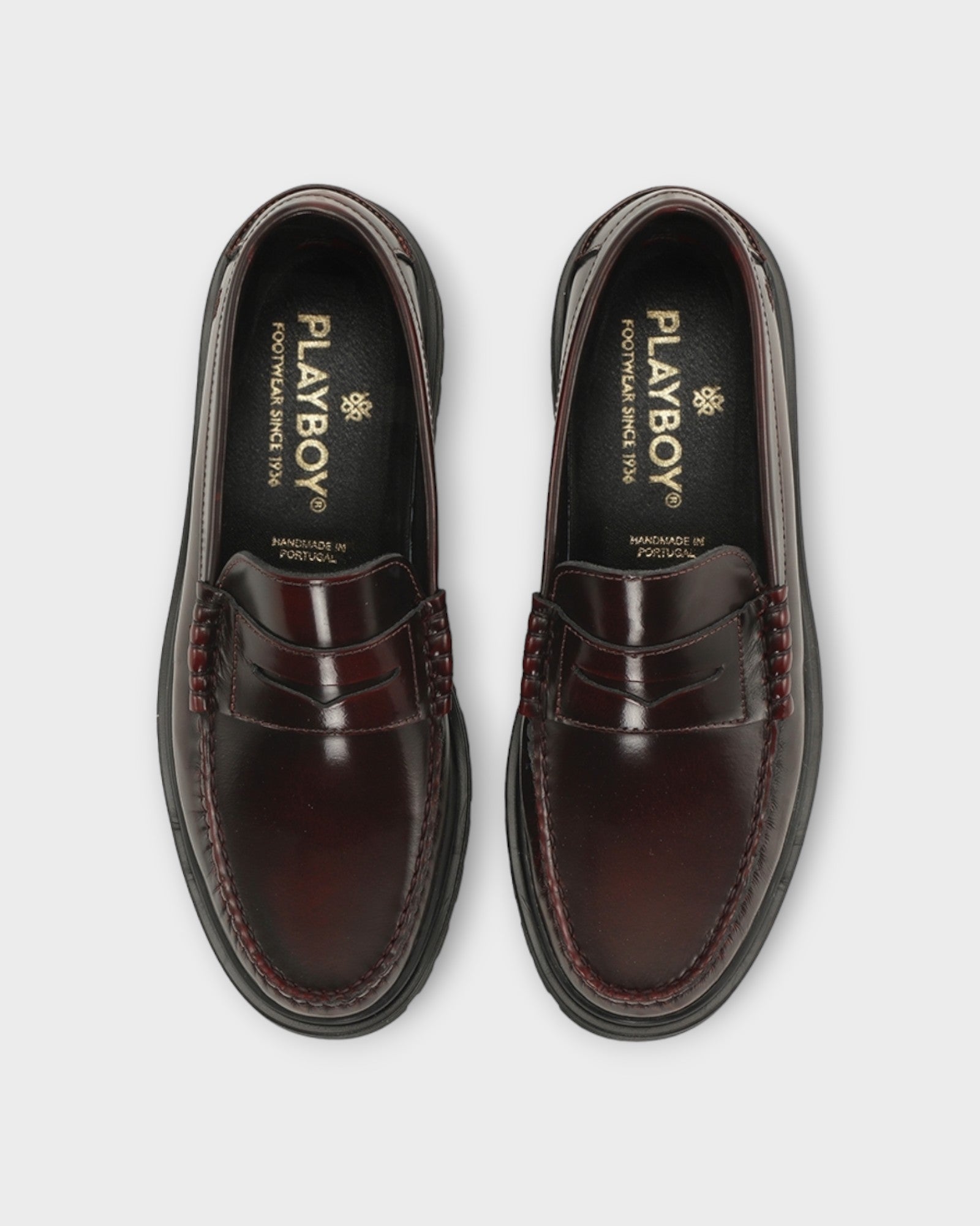 Austin Loafer Bordo Polido - Bordeux Playboy Loafers til Mænd. Her set oppe fra.