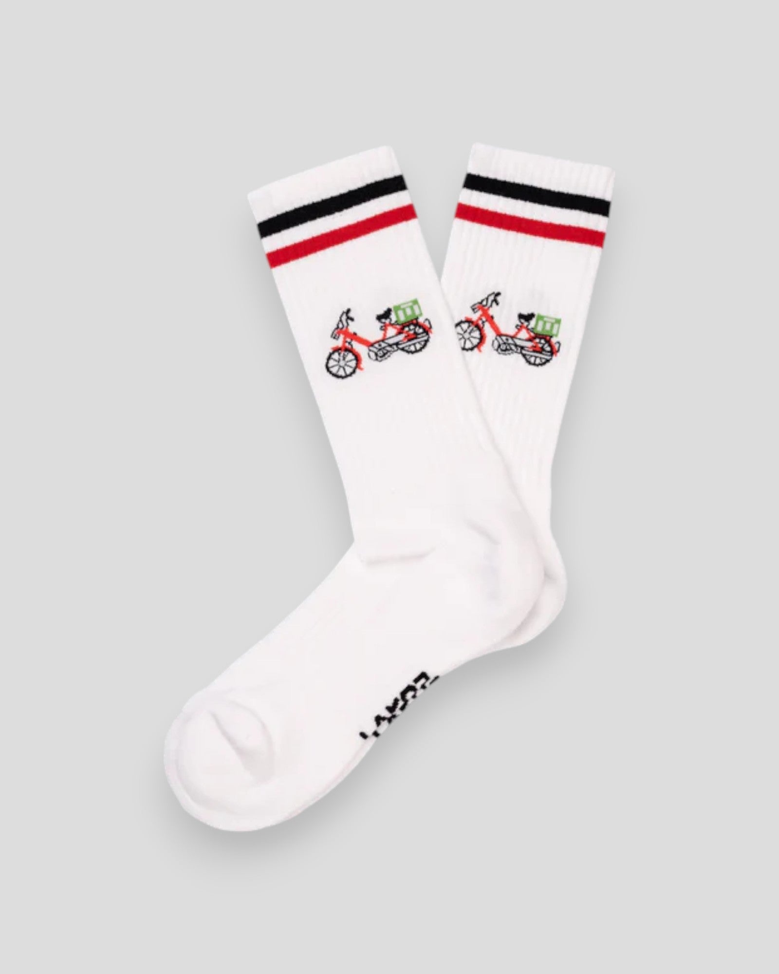 Red Maxi Socks - White