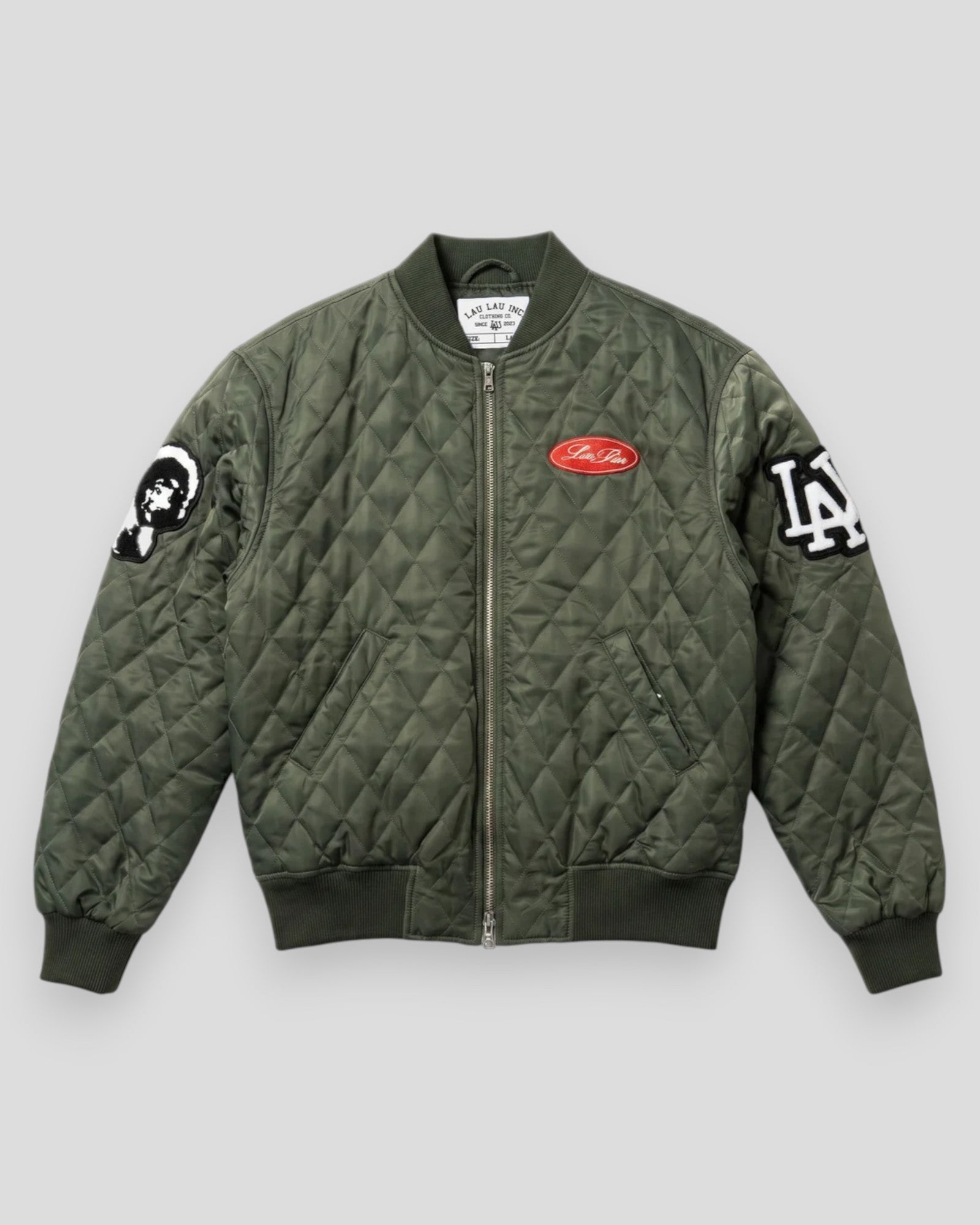 Quilted Varsity Jacket - Green