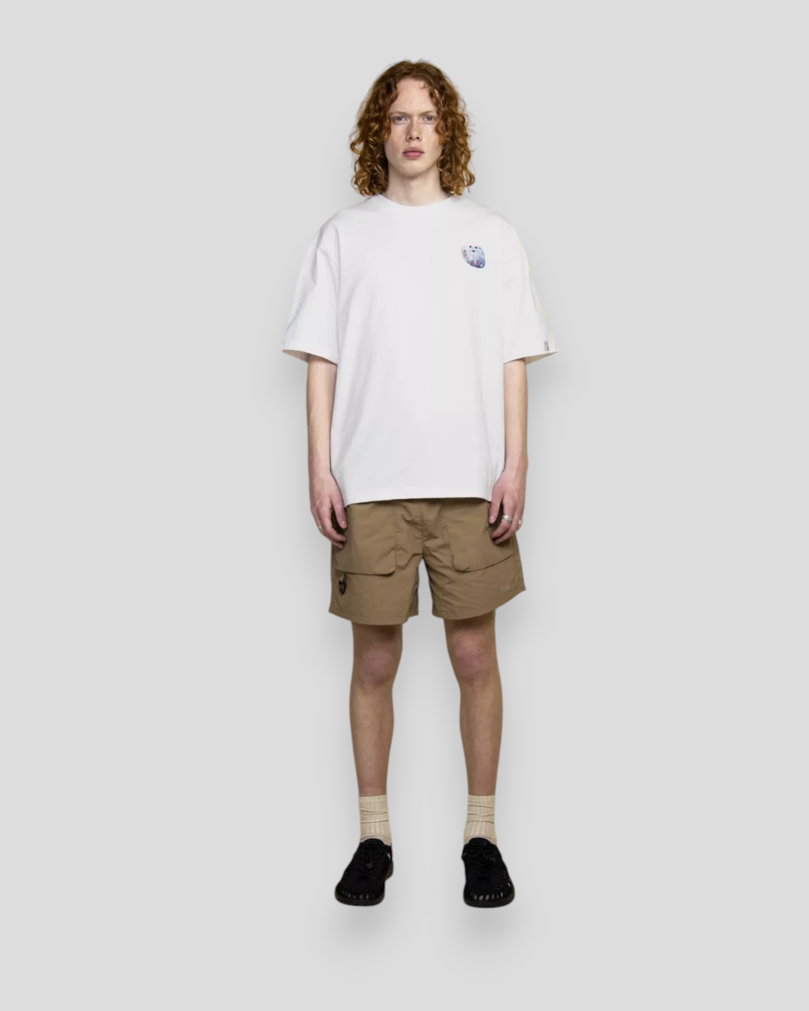Rill Stone Print Short Sleeve T-Shirt - White