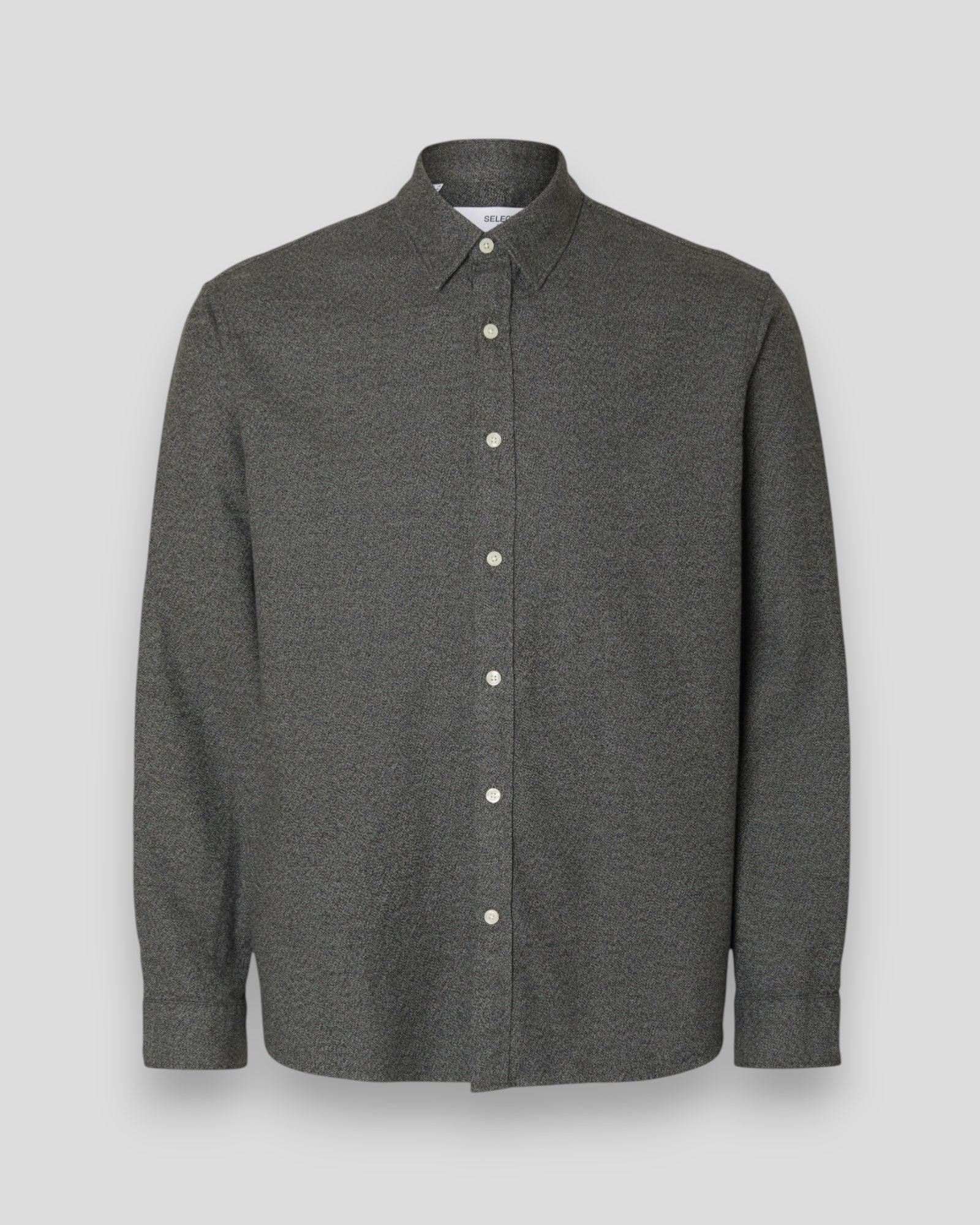 Regular Noah Brushed Twist Shirt LS - Gray Flannel