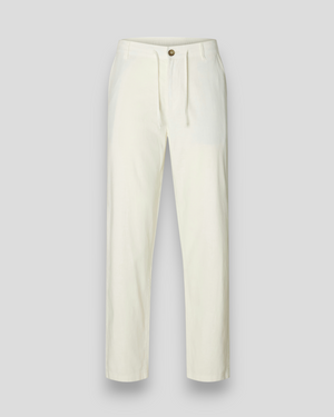 Slankt linne bukser fra Selected Slimtape Brody i Cloud Dancer farve, afslappet og moderne pants.