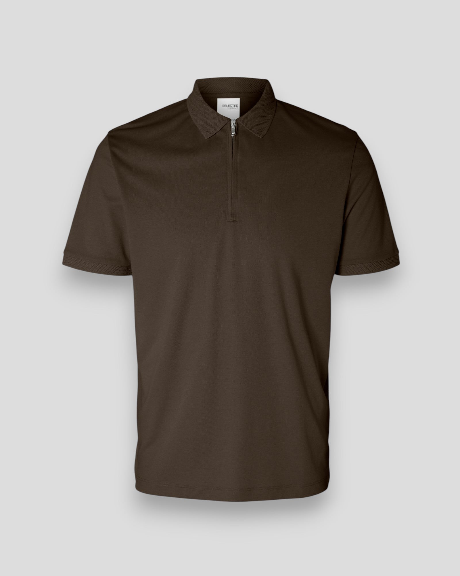 Fave Zip SS Polo - Demitasse
