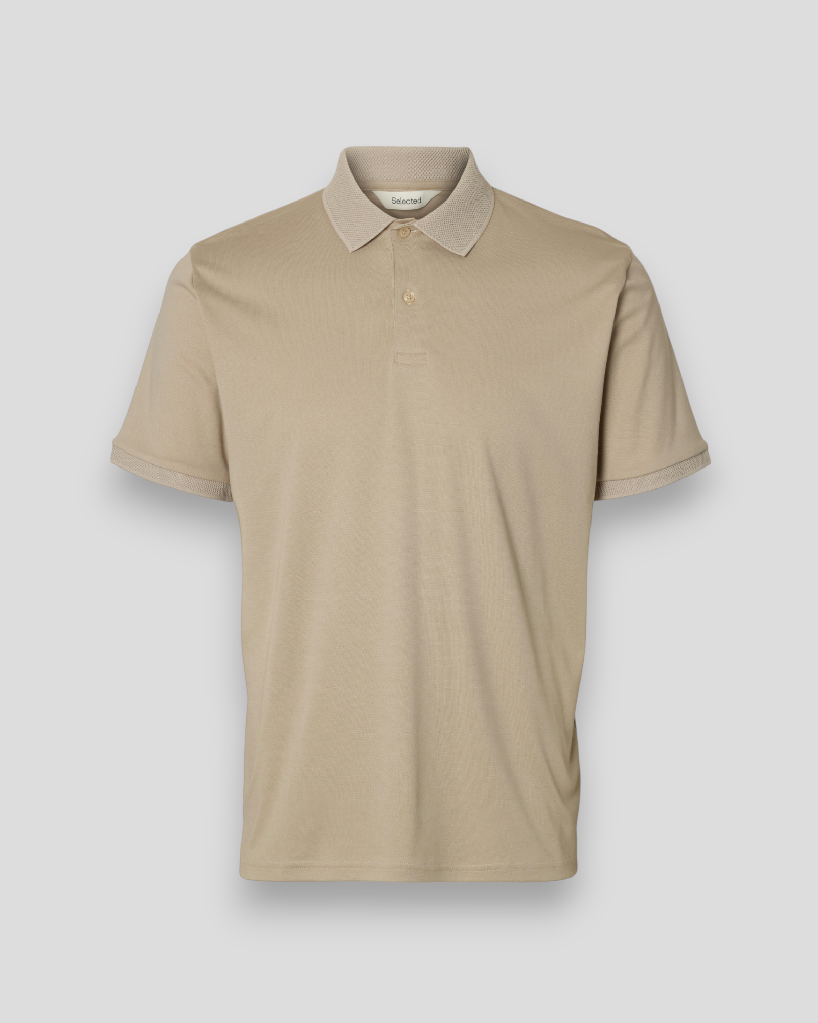 Fave Button SS Polo - Oatmeal