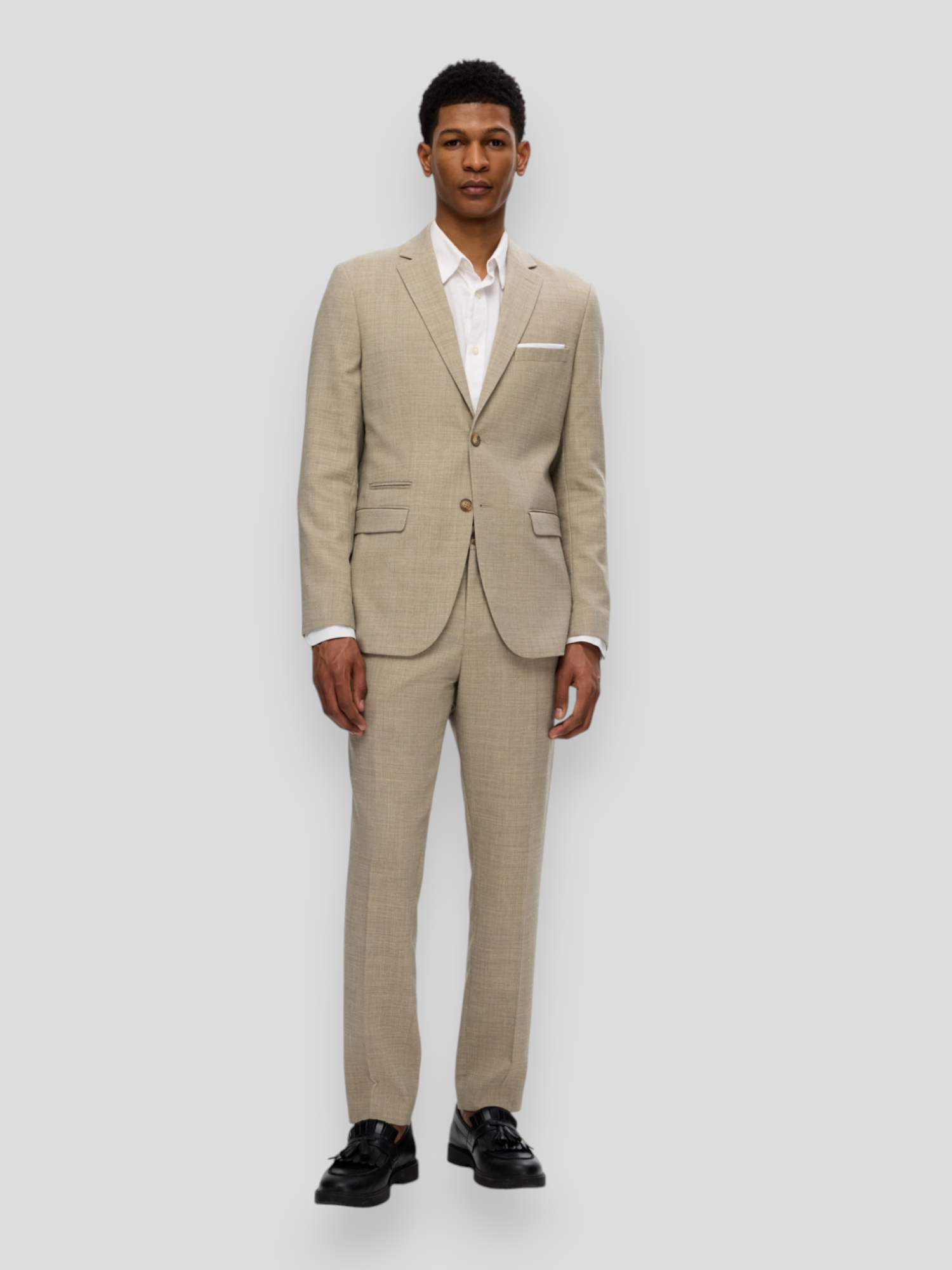 Slim Oasis Linen Blazer - Sand