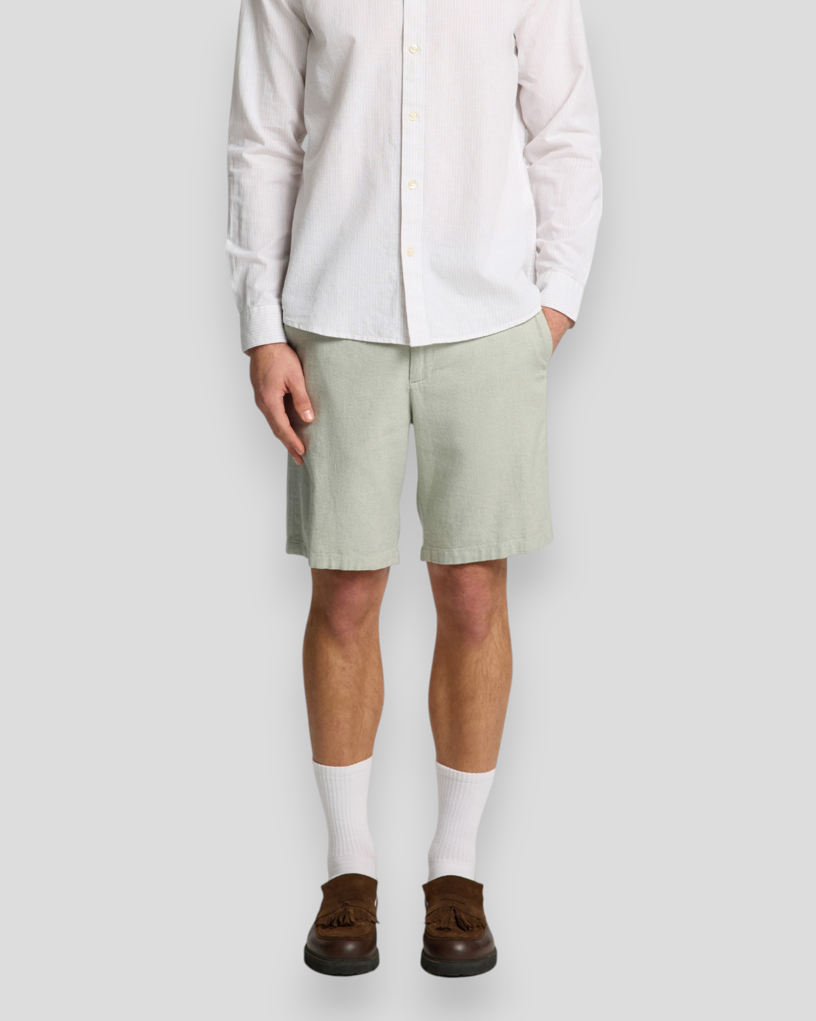 Regular Brody Linen Shorts - Iceberg Green