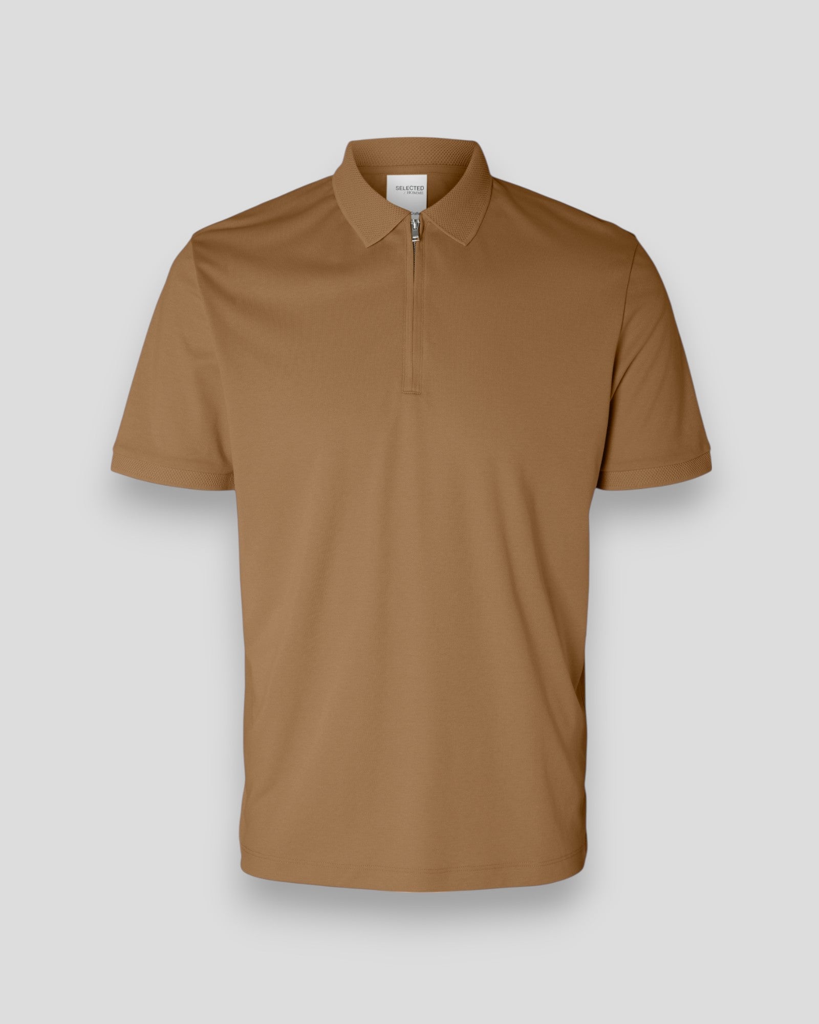 Fave Zip SS Polo - Chipmunk