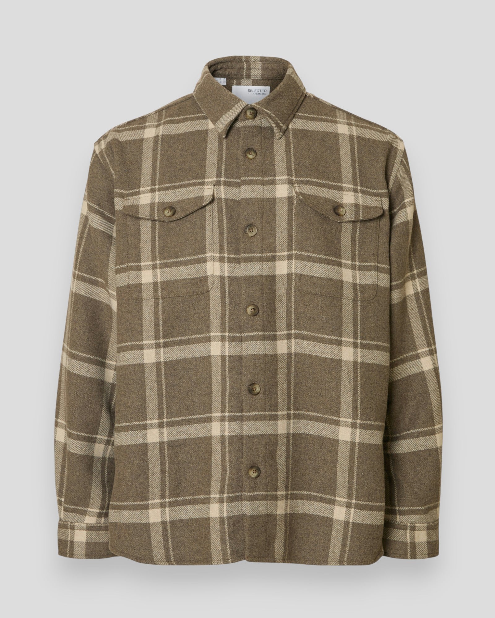 Relax Pablo Wool Blend Overshirt - Morel Gravel