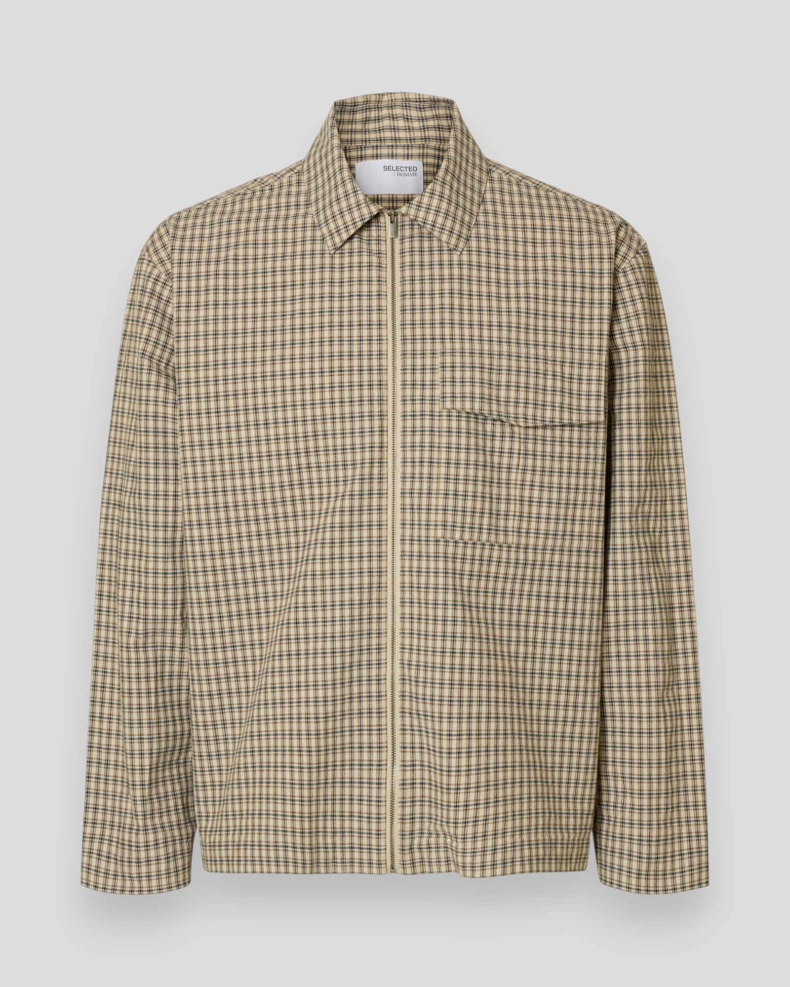 Relax Matt Zip Overshirt - Pure Cashmere Checks/Multi Checks