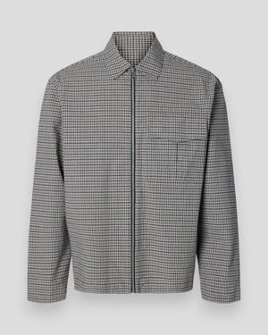 Relax Matt Zip Overshirt - Charcoal Gray Checks/Multi Checks