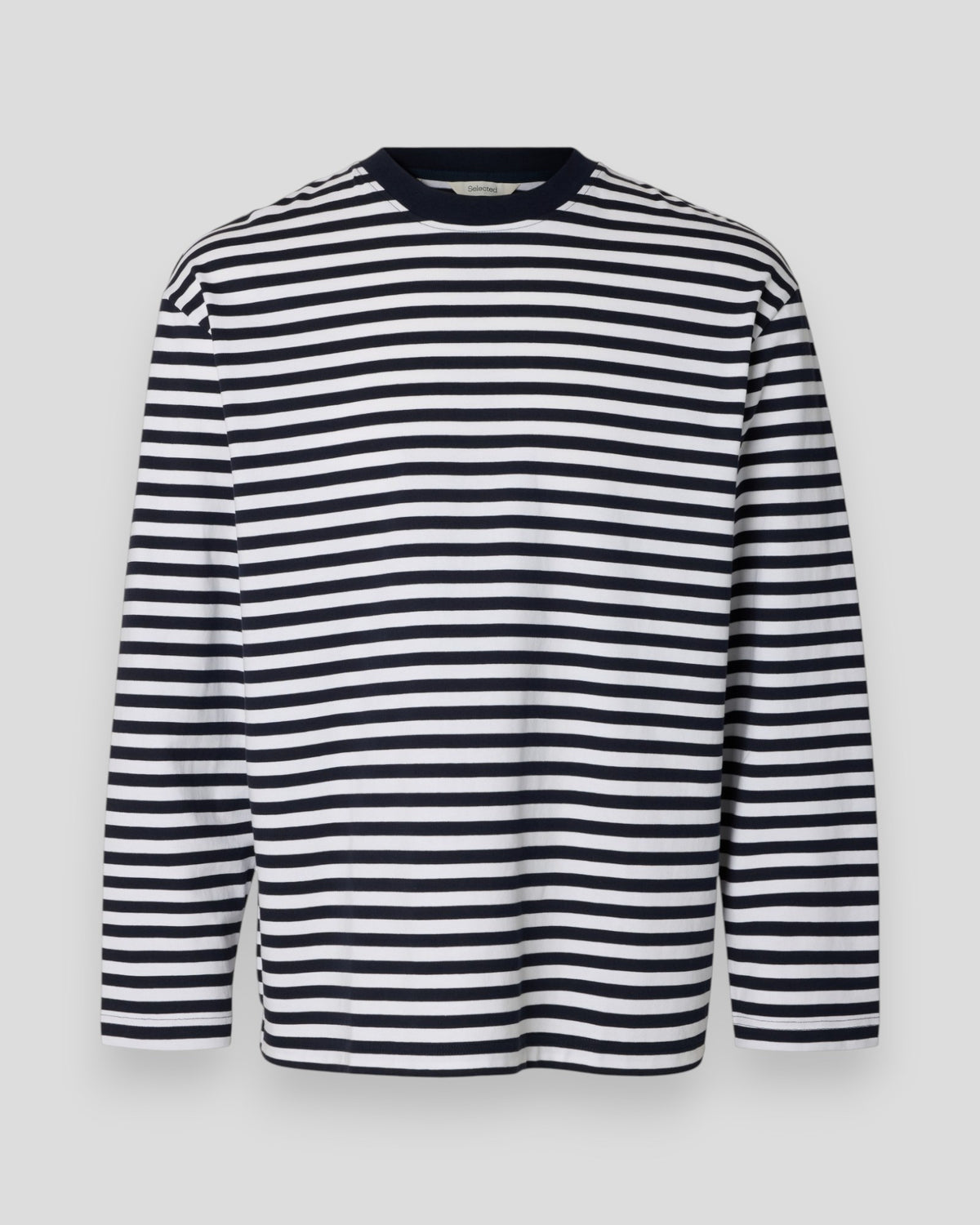 Relax Bran Stripe LS O-Neck Tee - Sky Captain