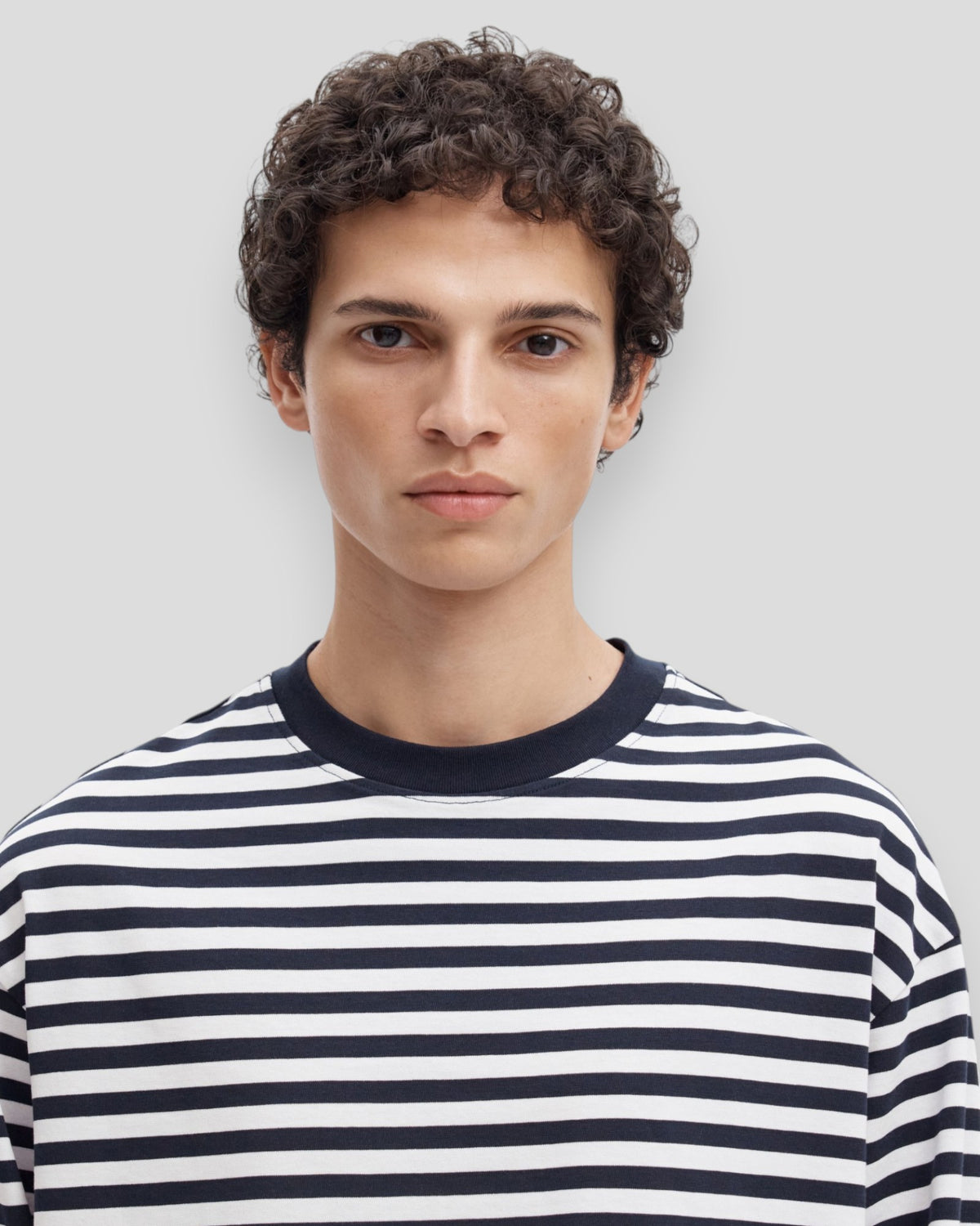 Relax Bran Stripe LS O-Neck Tee - Sky Captain