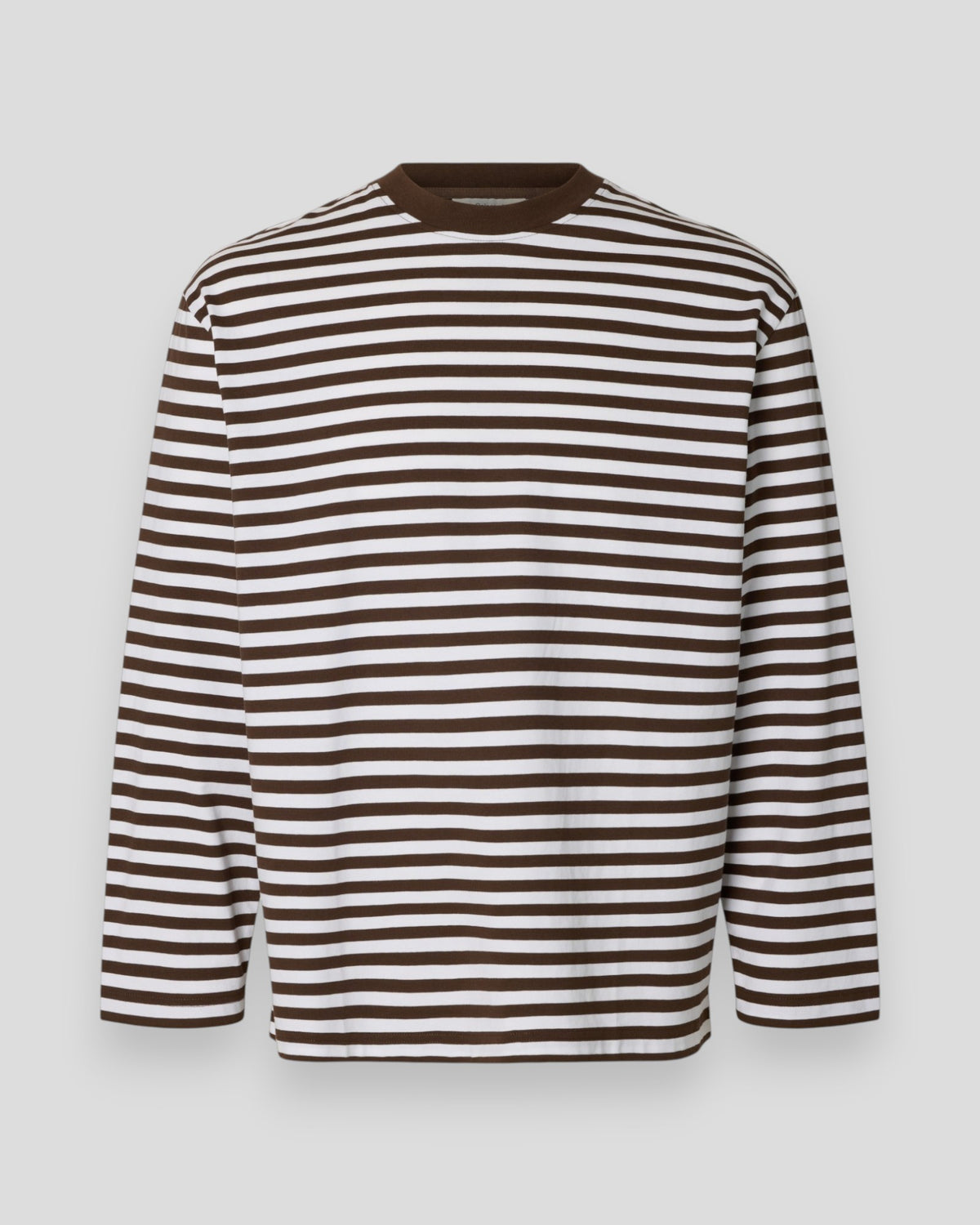 Relax Bran Stripe LS O-Neck Tee - Demitasse