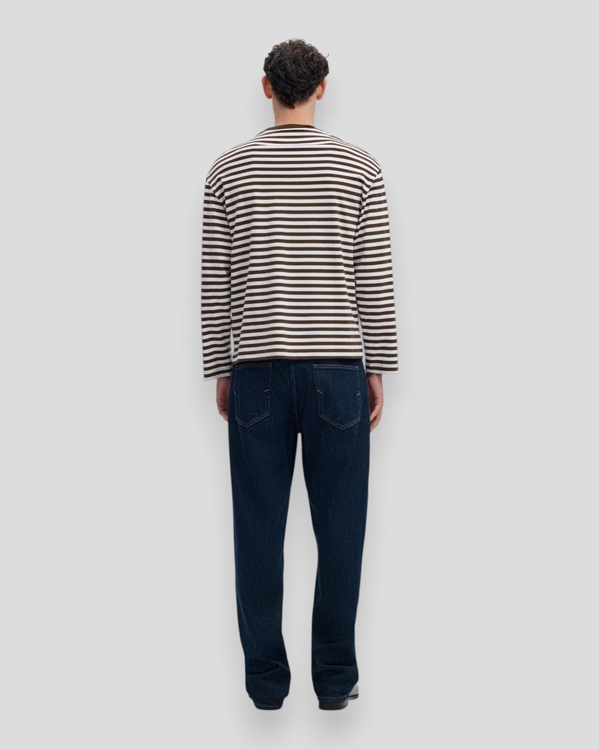 Relax Bran Stripe LS O-Neck Tee - Demitasse