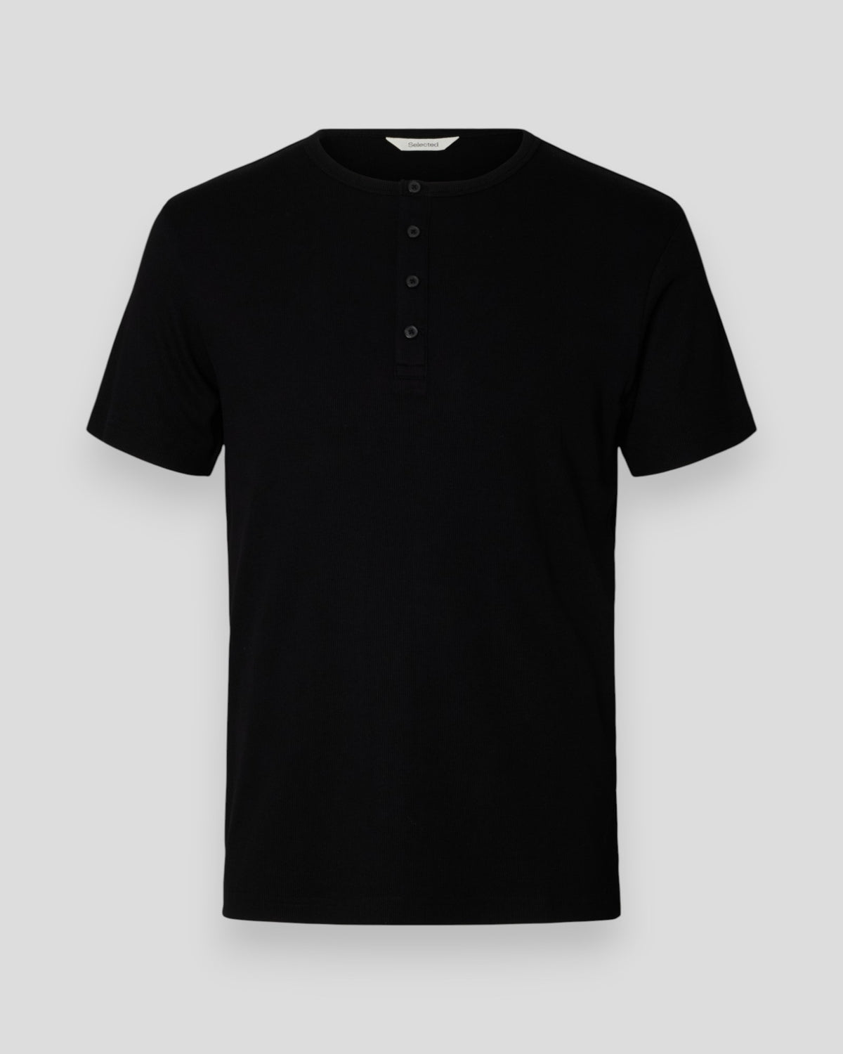 Austin Rib SS Henley Tee - Black