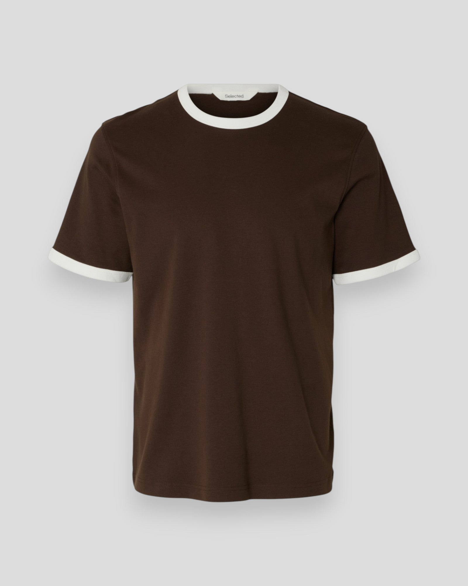 Taj Ringer Mid Peach SS O-Neck Tee - Delicioso/Egret