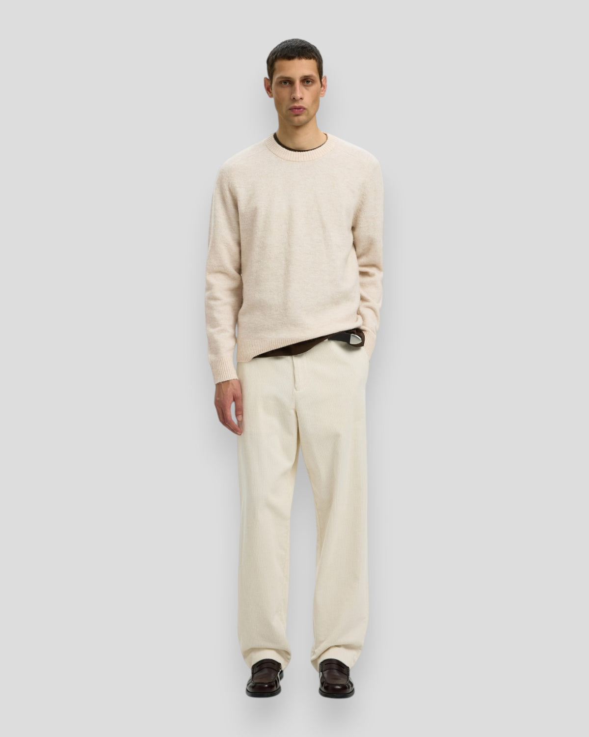 Rai LS Knit Crew Neck - Oatmeal