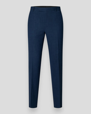Slim Oasis linnebukser fra Selected i mørk navy, vises med en afslappet pasform og fine syninger.
