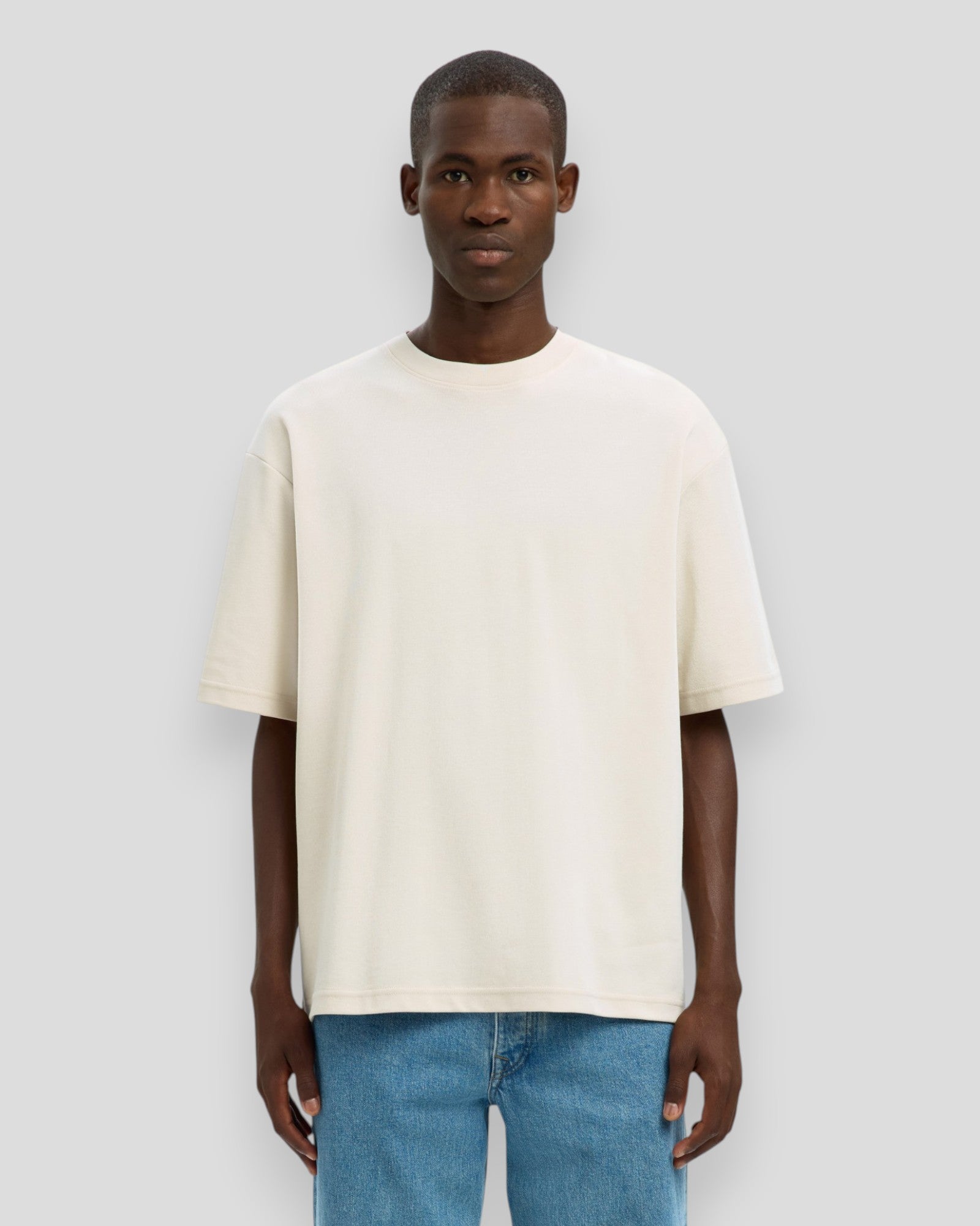 Loose Oscar SS O-Neck Tee - Oatmeal