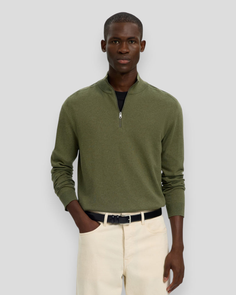 Berg LS Half Zip - Kalamata Melange